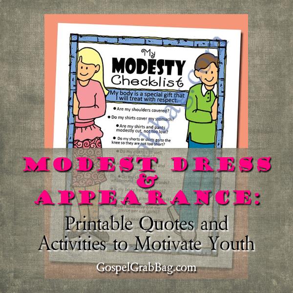 Modesty - My Body Is a Temple: LDS Lesson Activity - My Modesty ...