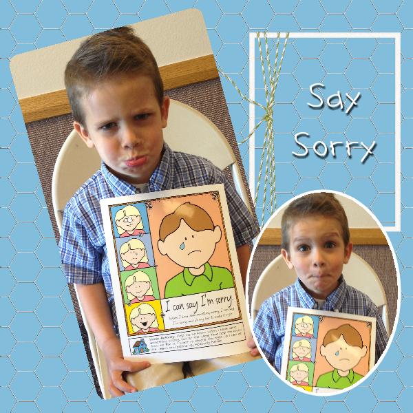 Repentance - Primary Lesson Helps - Nursery lesson 16, I Will Say I'm