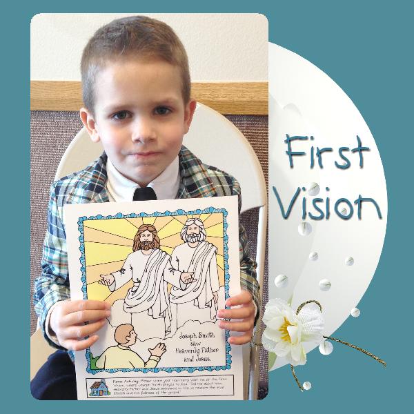 FIRST VISION: Joseph Smith saw Heavenly Father and Jesus. poster or coloring page