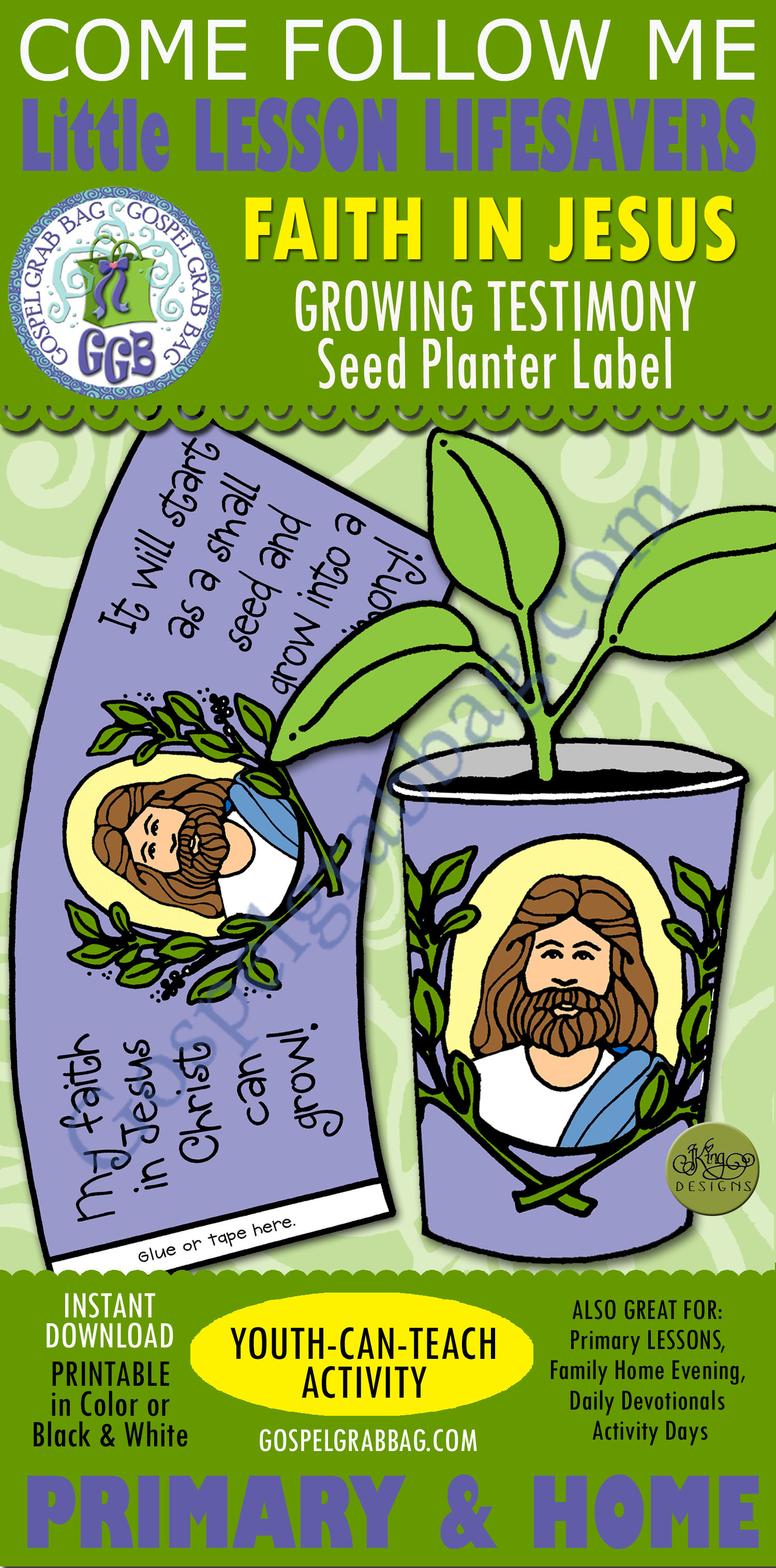 Little LESSON LIFESAVER Activity Faith in Jesus – Growing Testimony (Seed Planter)