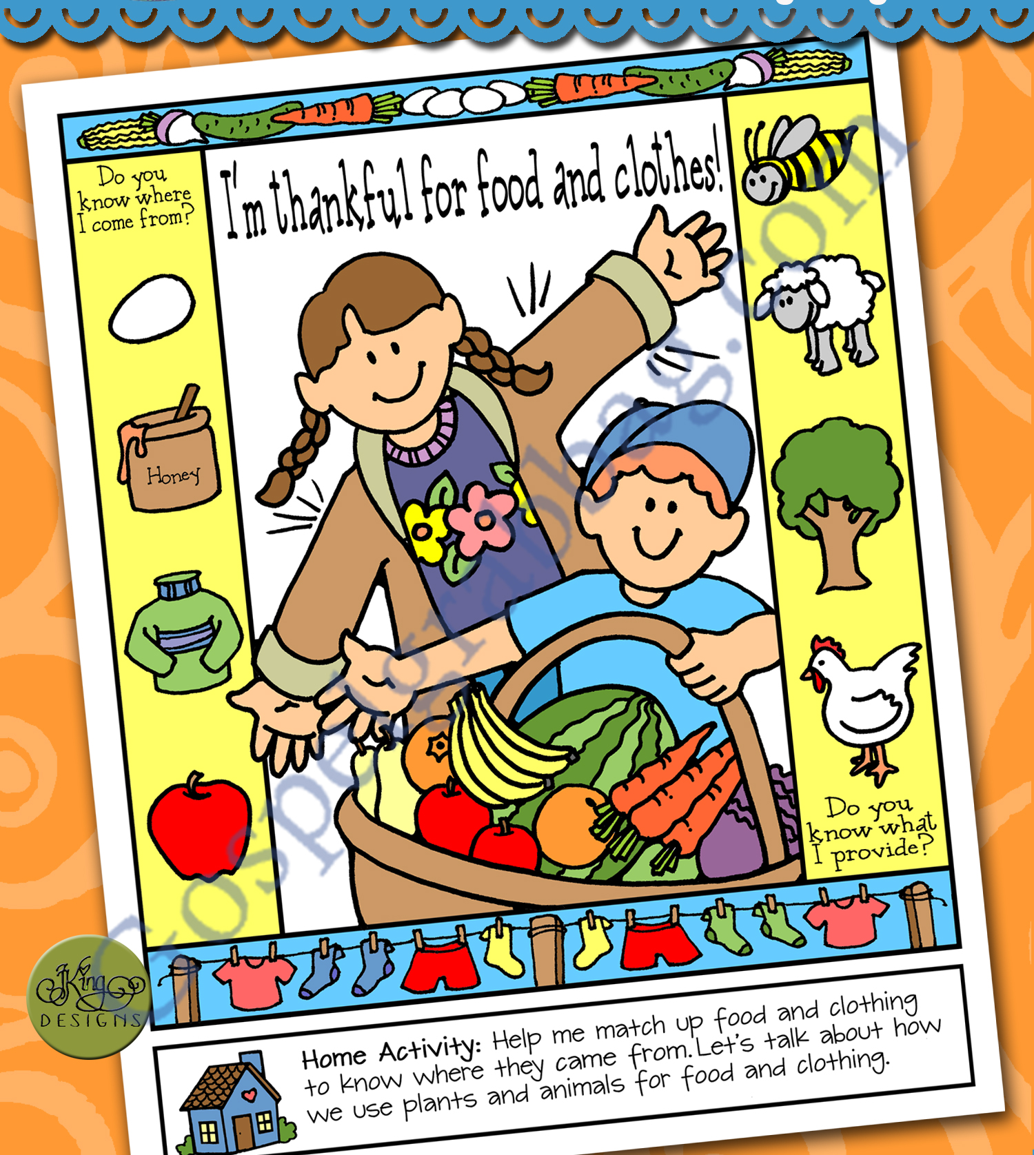 Food and Clothing Primary lesson helps Sunbeam Lesson 32, Nursery Lesson 15 Activities I Am