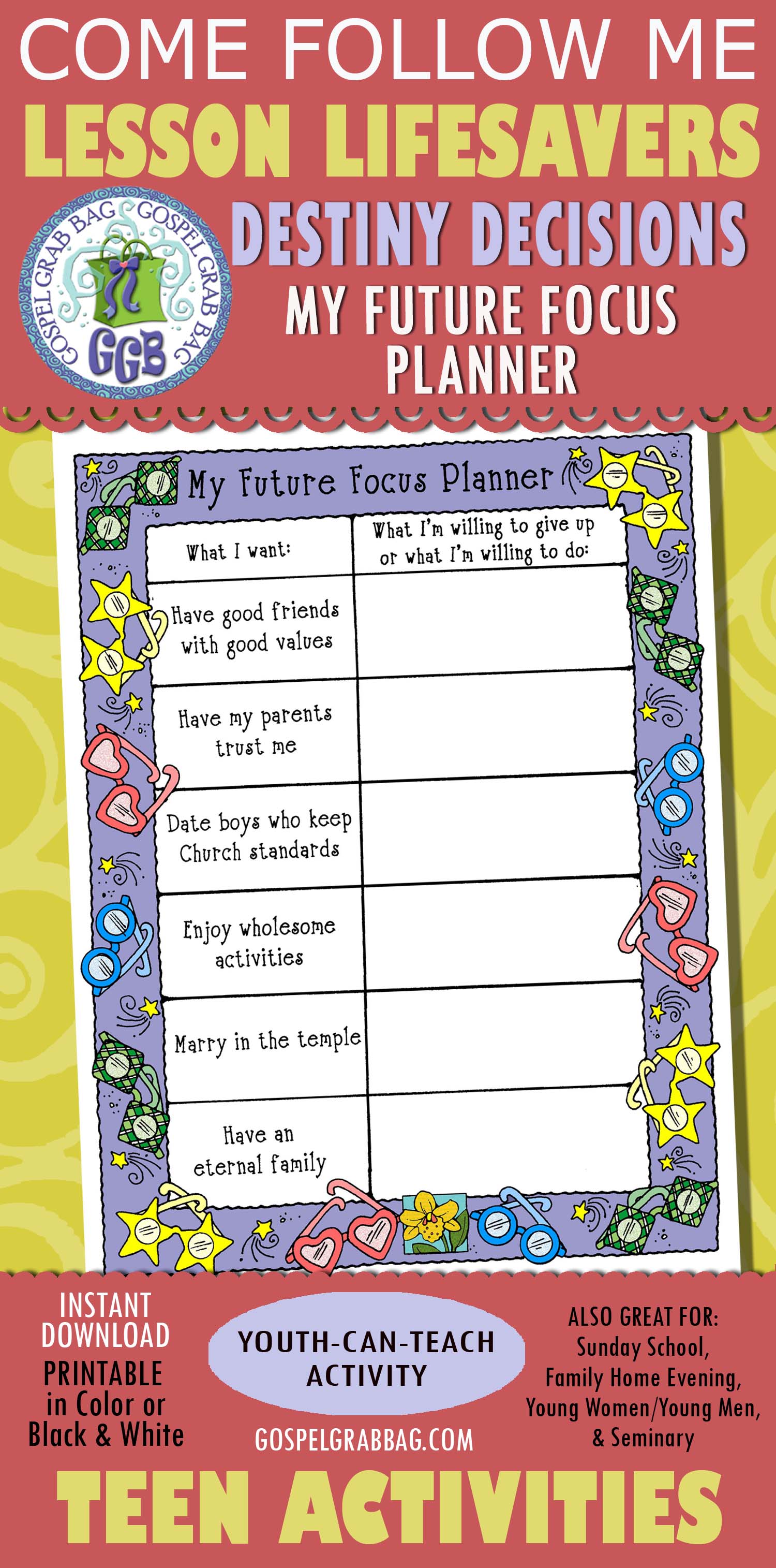 LESSON LIFESAVER Activity My Future Focus Planner