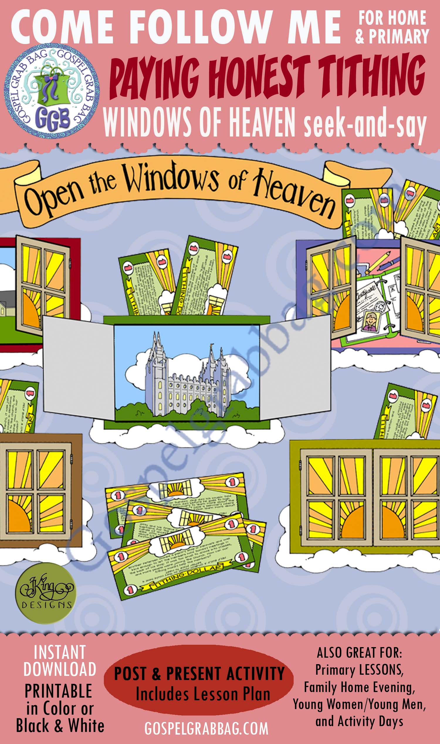 Tithing Commandments LDS Lesson Activity Windows Of Heaven Come Follow Me Why Do We Pay 