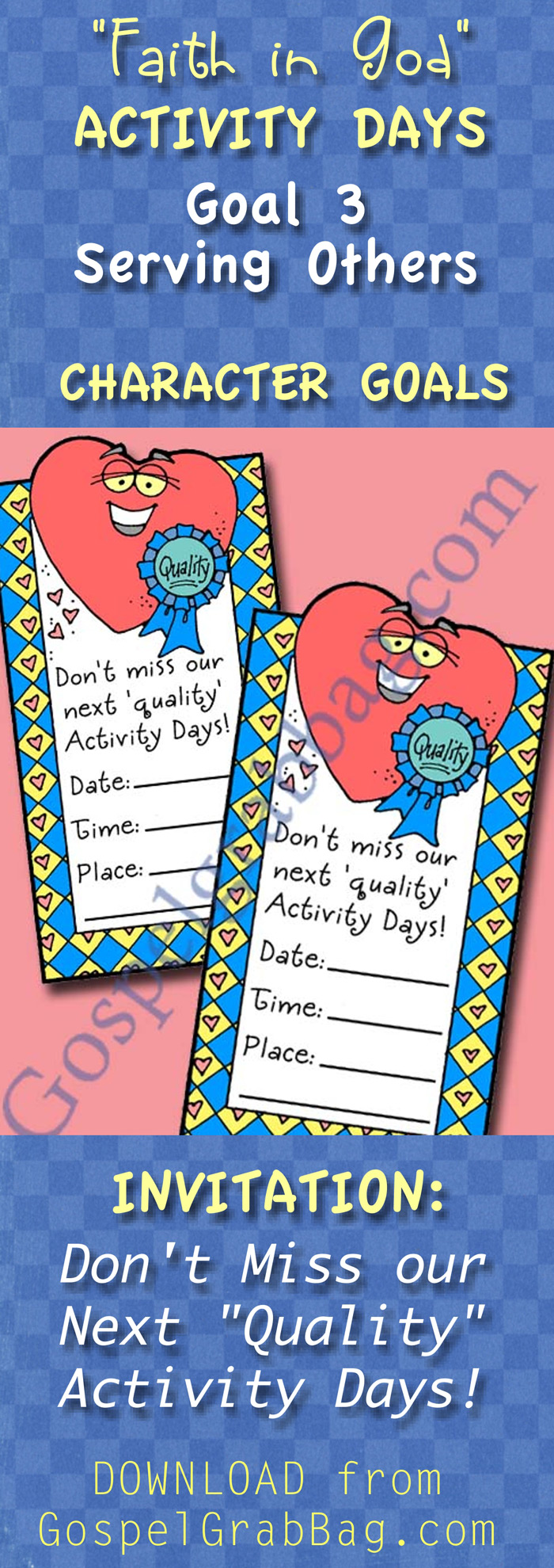 Character, Service: LDS Lesson Activity - Activity Days Goal 3 Serving ...
