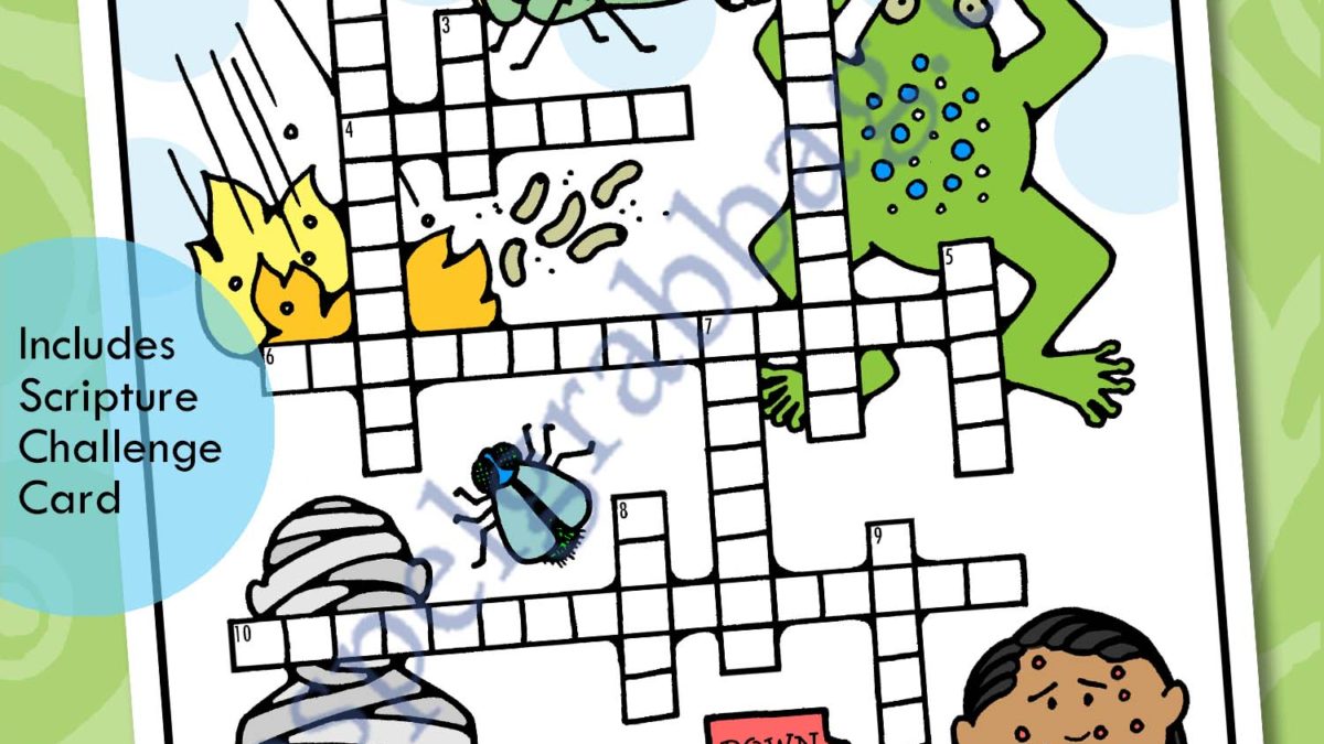 FAITH & MIRACLES Activity Egyptian Plagues crossword puzzle Gospel