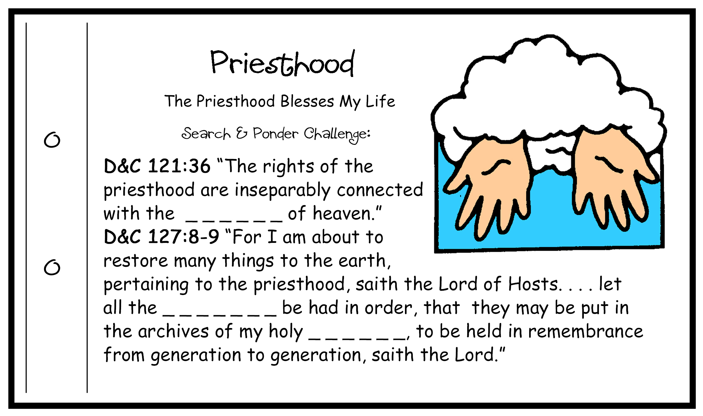 PRIESTHOOD: Primary Lesson Helps, Old Testament Lesson 33 Activity ...
