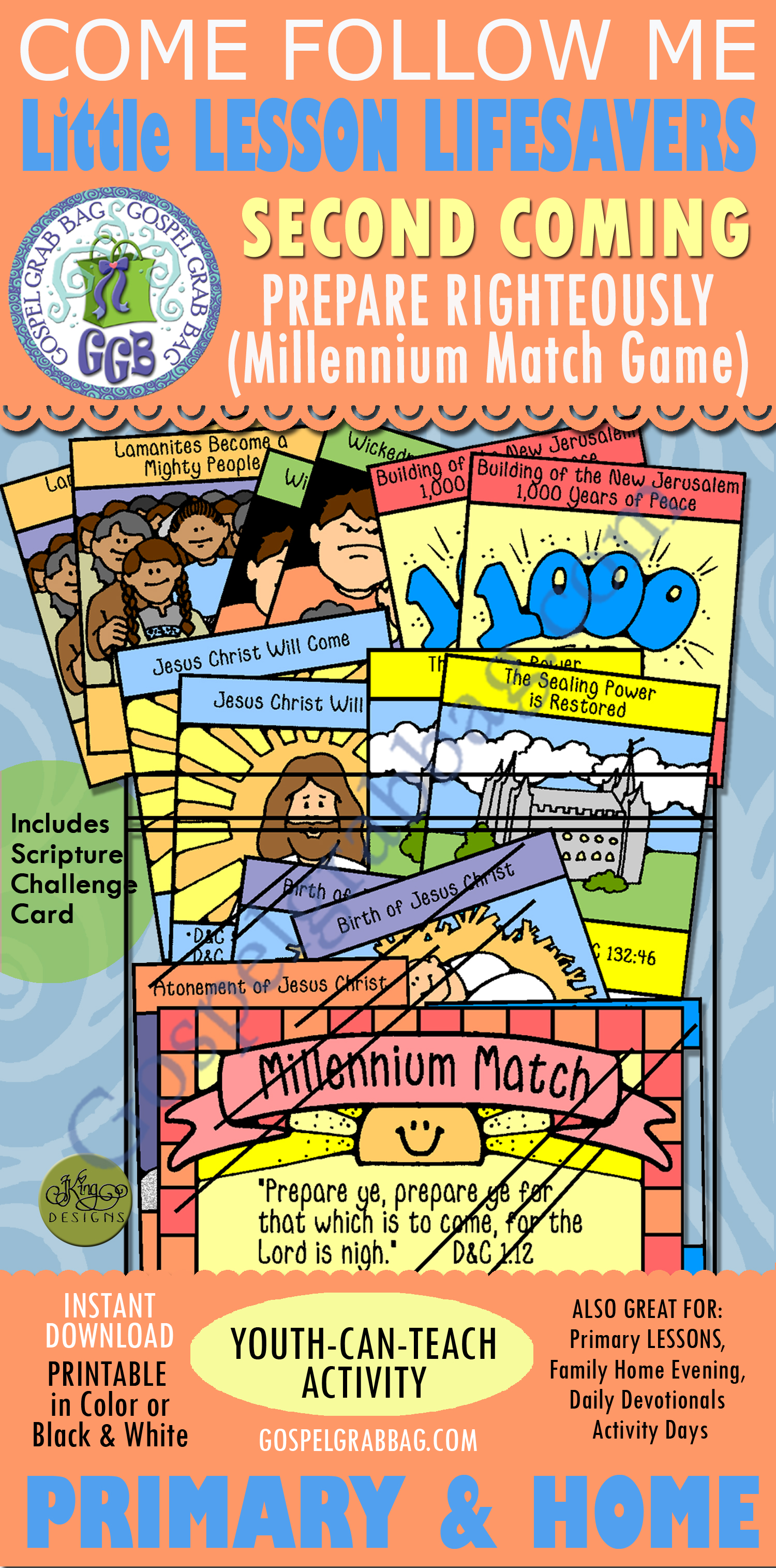 SECOND COMING MILLENNIUM Activity I Will Prepare By Living Righteously Millennium Match Game 