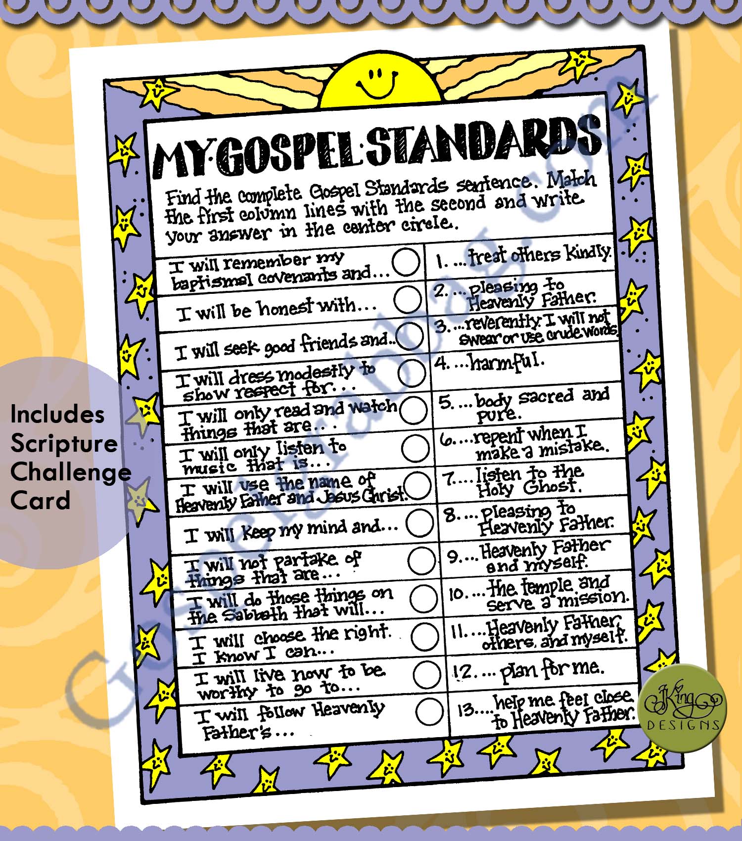 COMMANDMENTS Activity: My Gospel Standards (Sentence Search) - Gospel ...