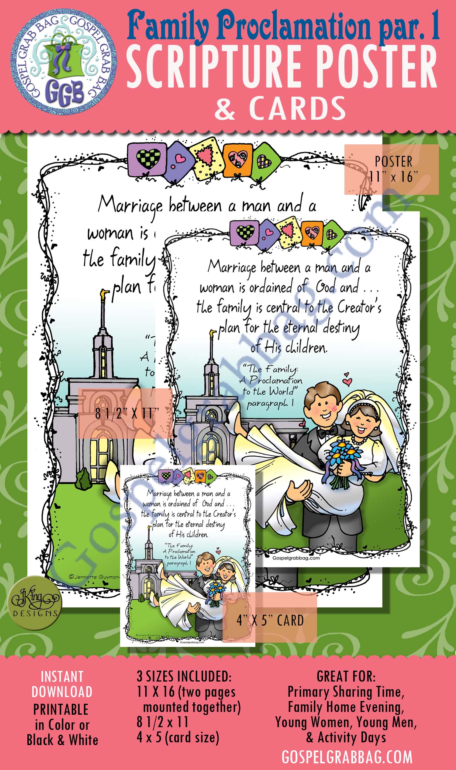Marriage Proclamation "Marriage between a man and a woman is ordained of God . . .."