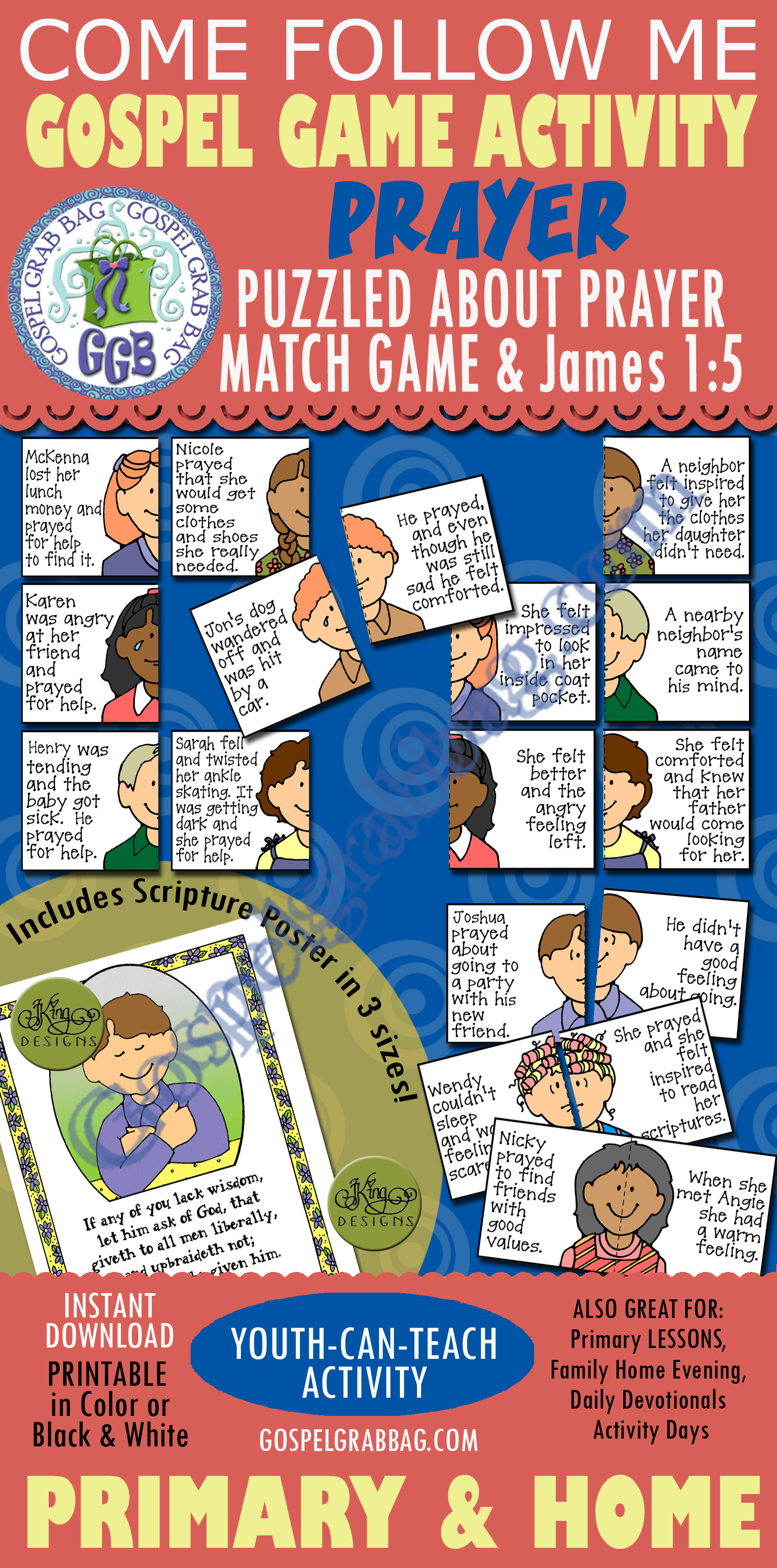 PRAYER: LDS Lesson Activity - Puzzled About Prayer match game, how ...