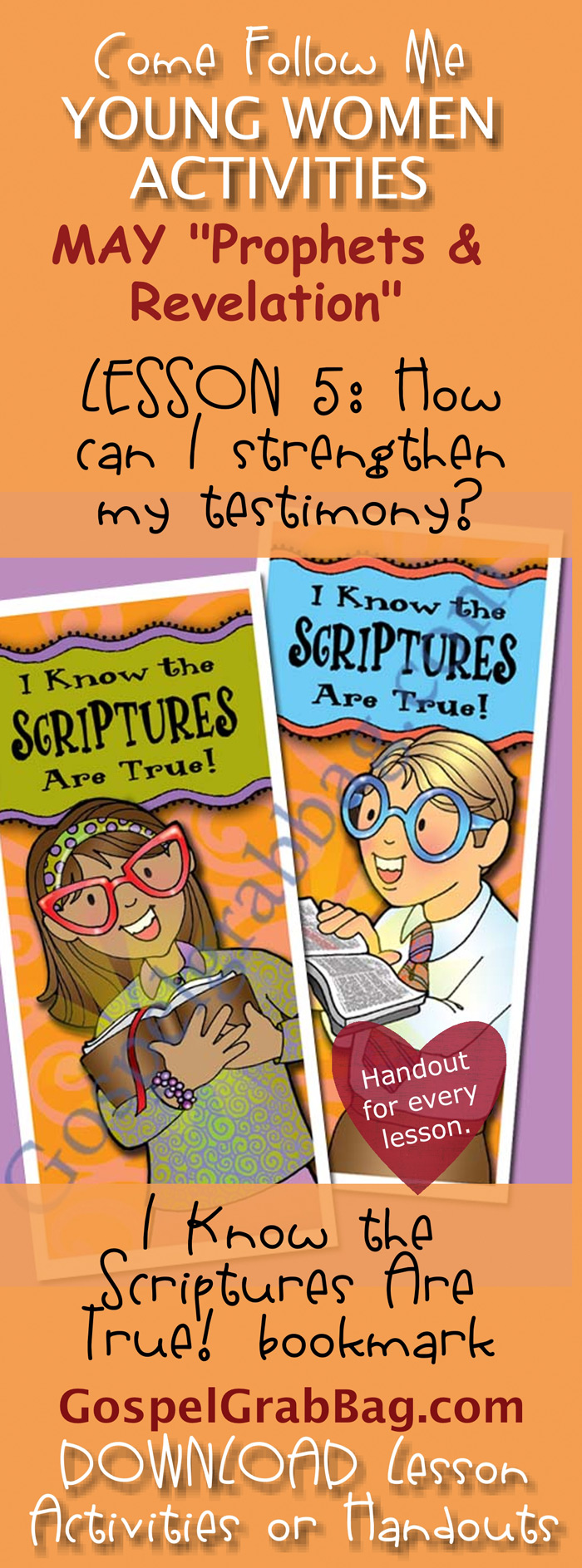 Testimony Scriptures LDS Lesson Activity I Know the Scriptures Are True bookmark, Come
