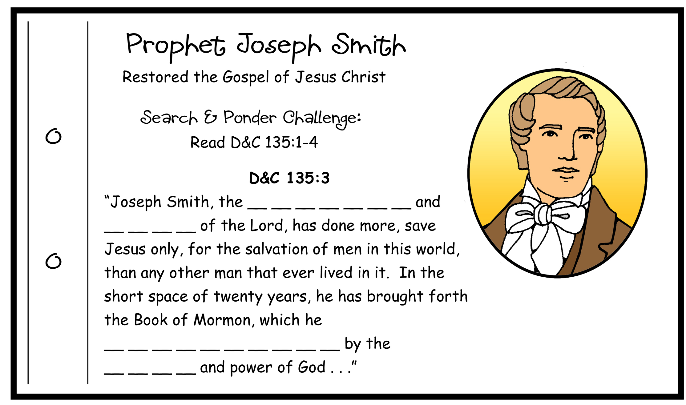 RESTORATION - Joseph Smith - Tribute Search, Doctrine and Covenants ...