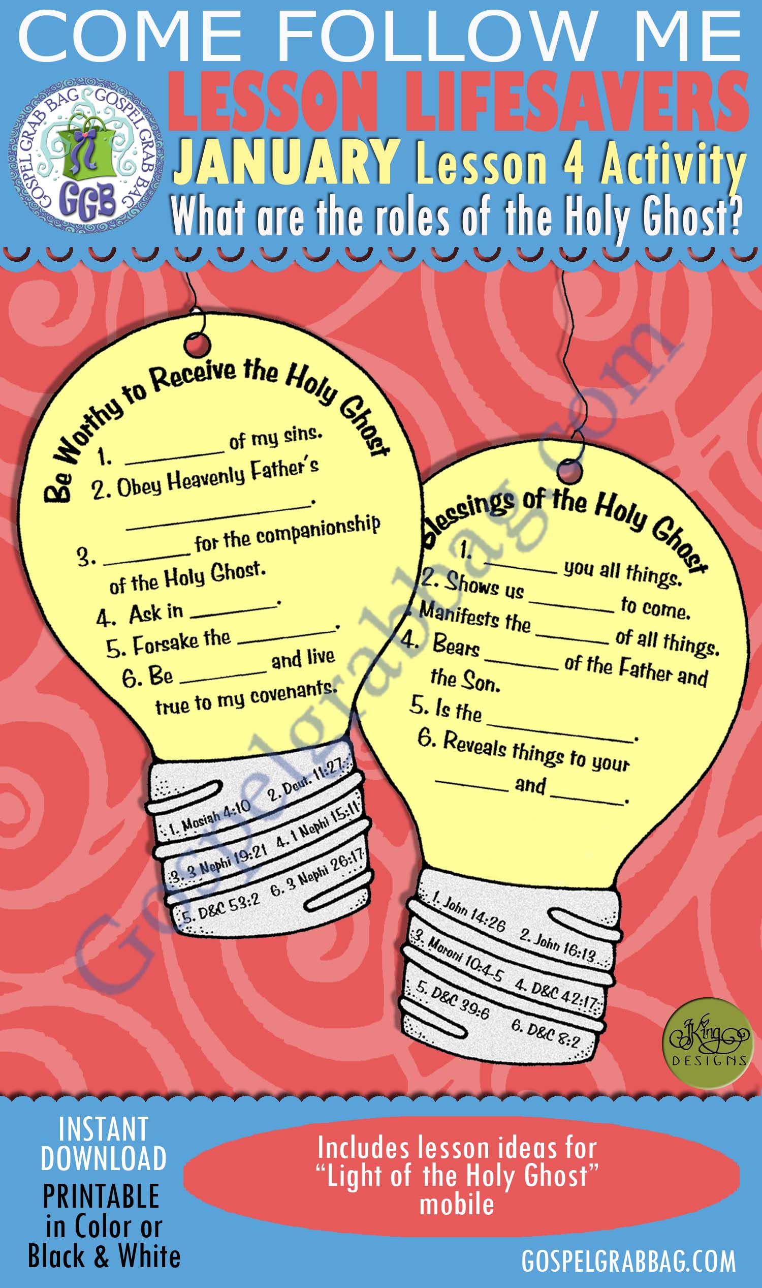 HOLY GHOST - Godhead: LDS Lesson Activity - Light of the Holy Ghost ...