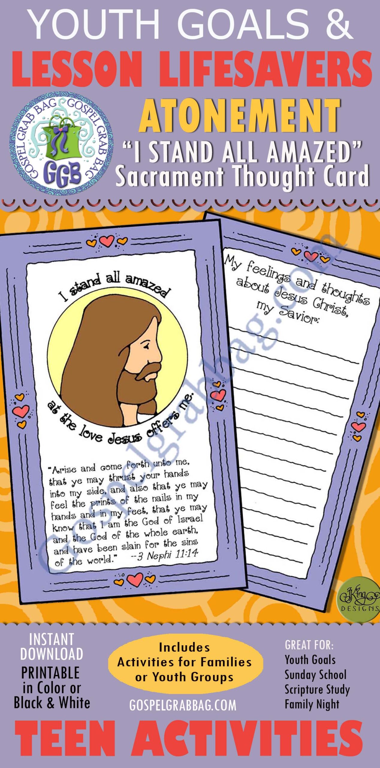 I Stand All Amazed sacrament thought card