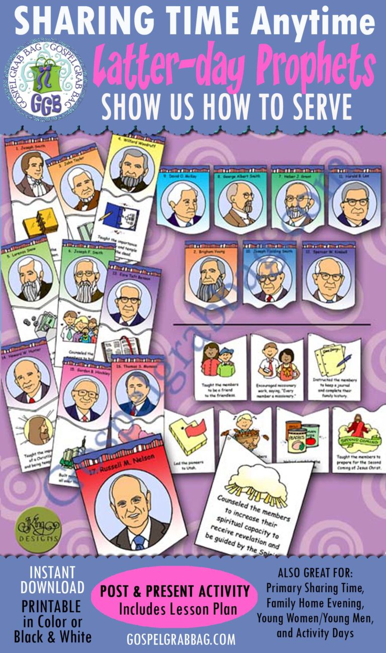FOLLOW THE PROPHET - LDS Post-and-Present Activity "Follow the Latter ...