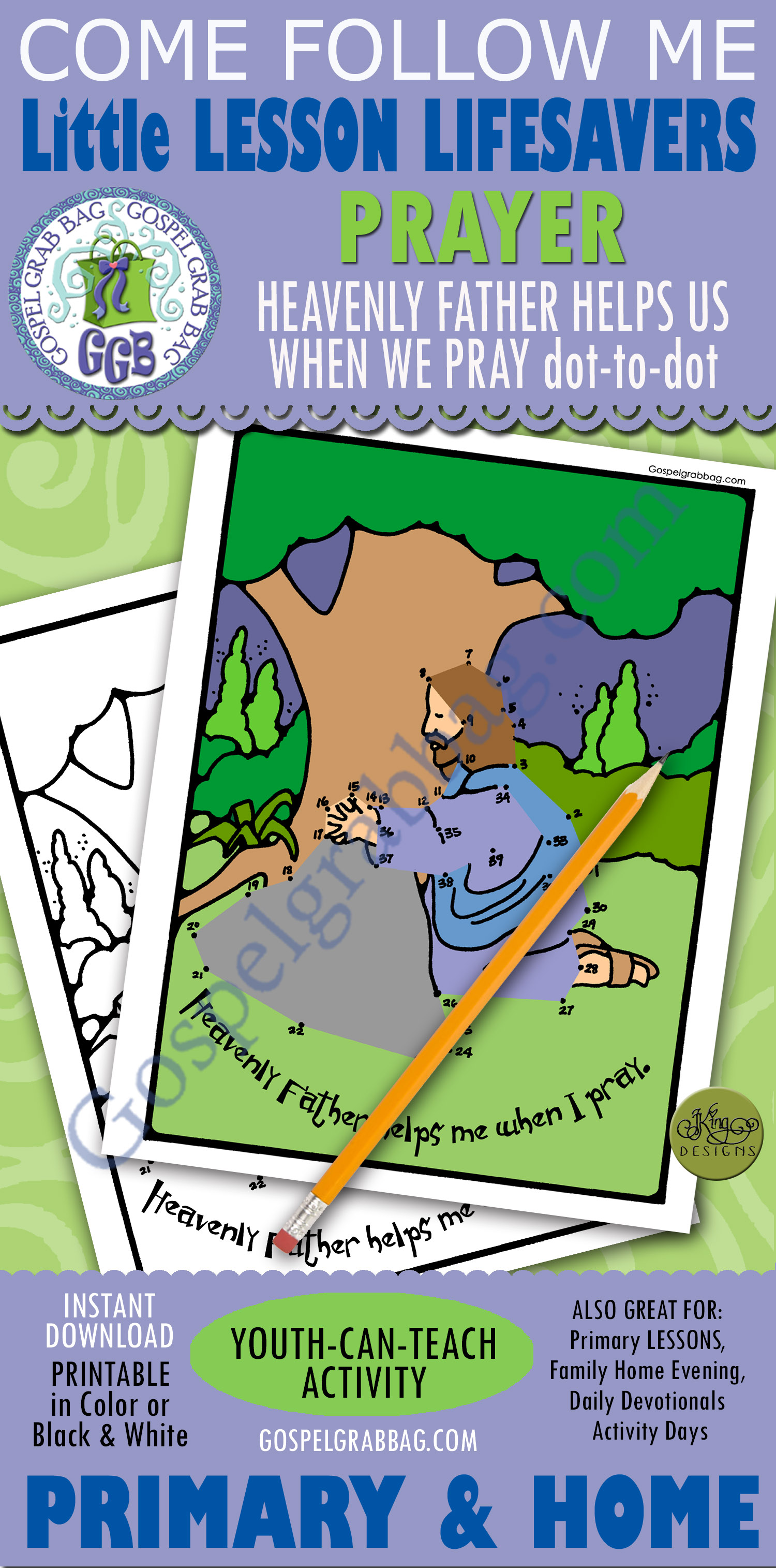 Jesus Praying (Dot-to-dot puzzle)