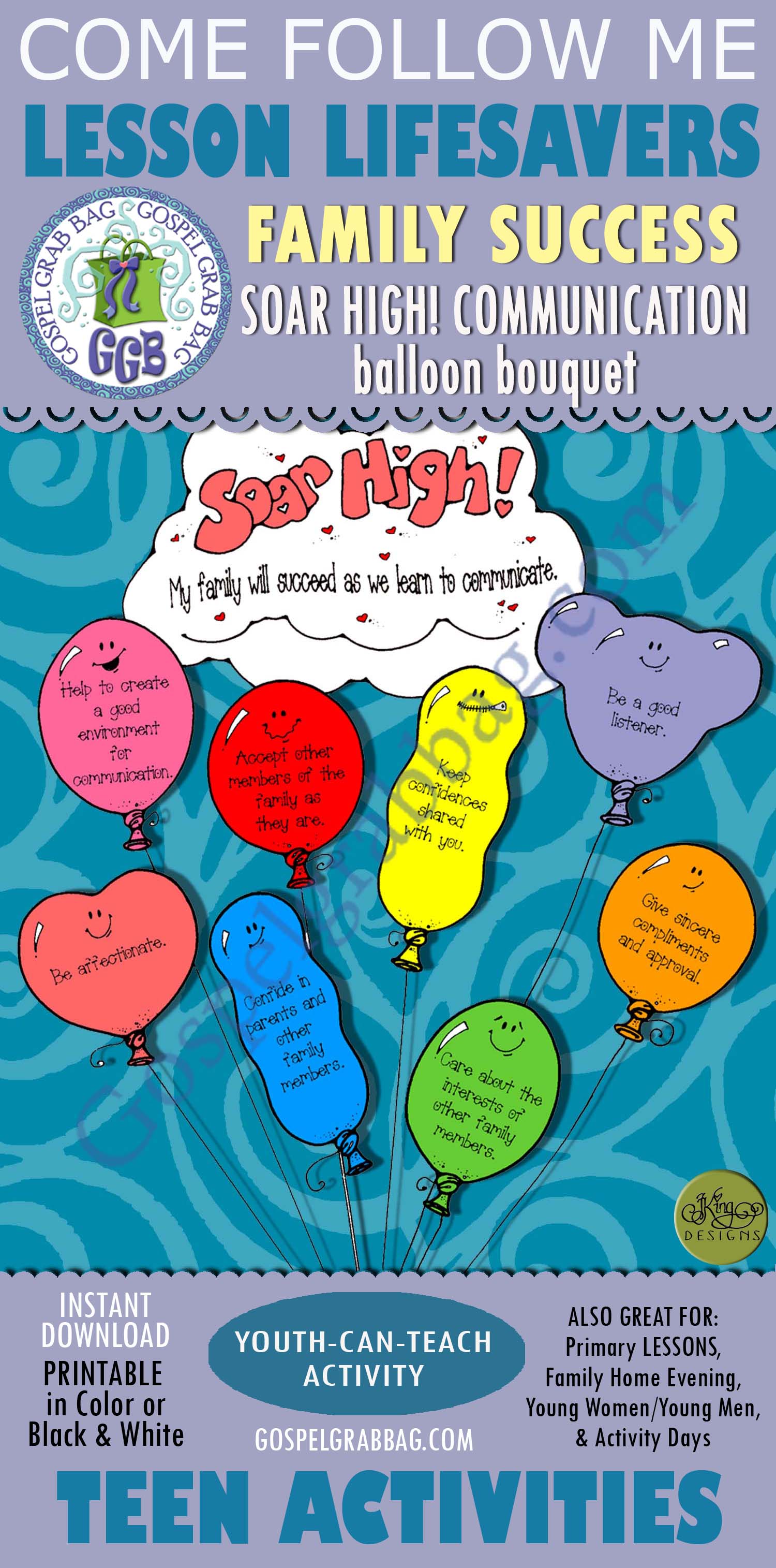 Soar High! family communication balloon bouquet