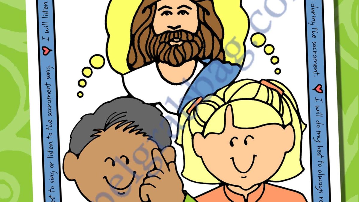 SACRAMENT Activity: I will think of Jesus. poster or coloring page