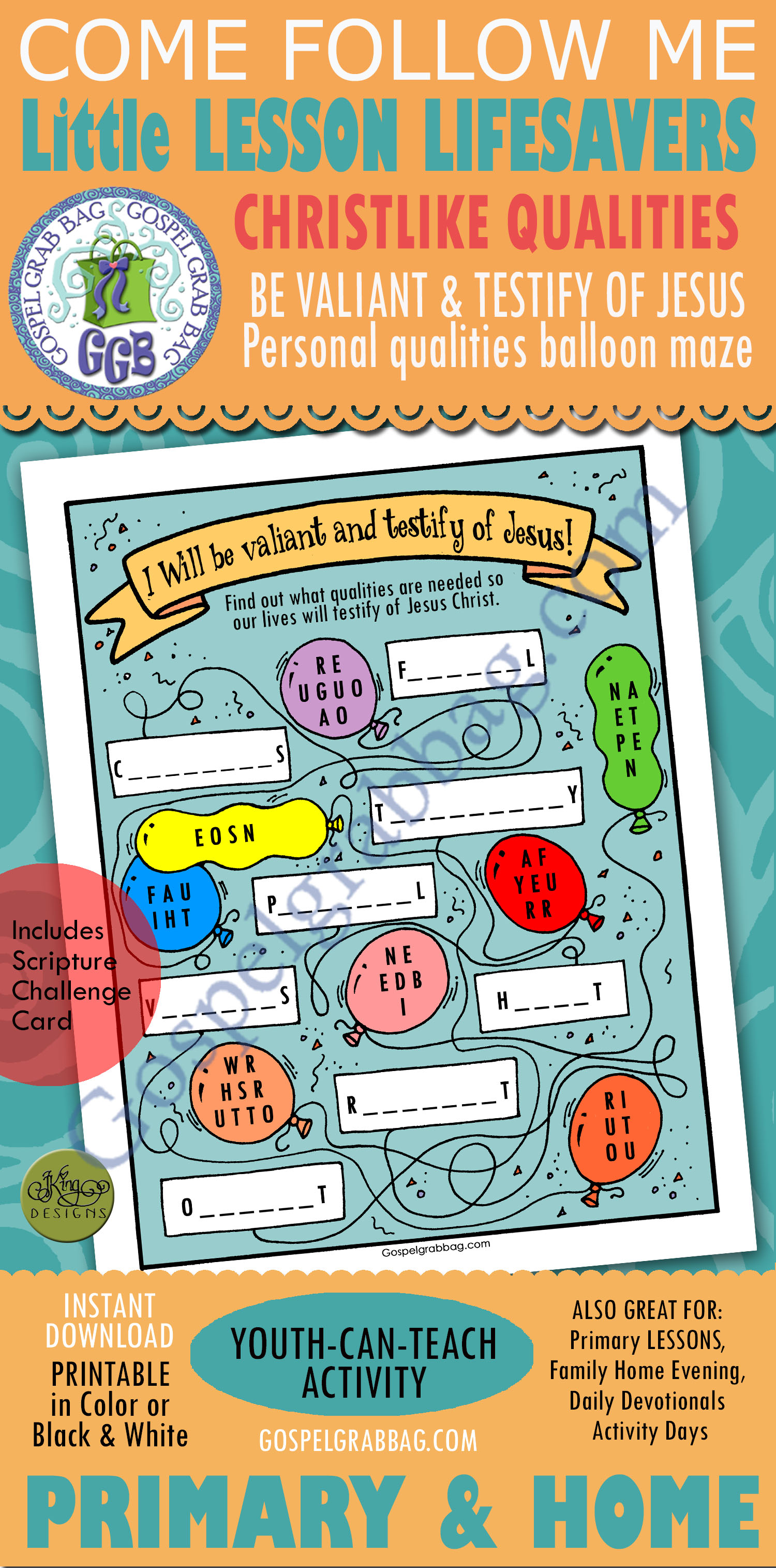 I will be valiant and testify of Jesus. Valiant Testimony Balloon Maze