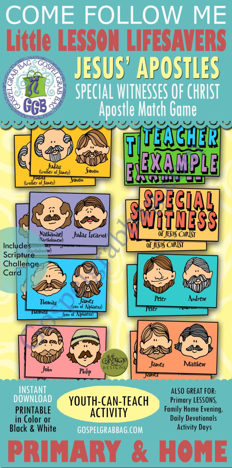 JESUS CHOSE APOSTLES Activity Apostle Match Game Jesus chose 12