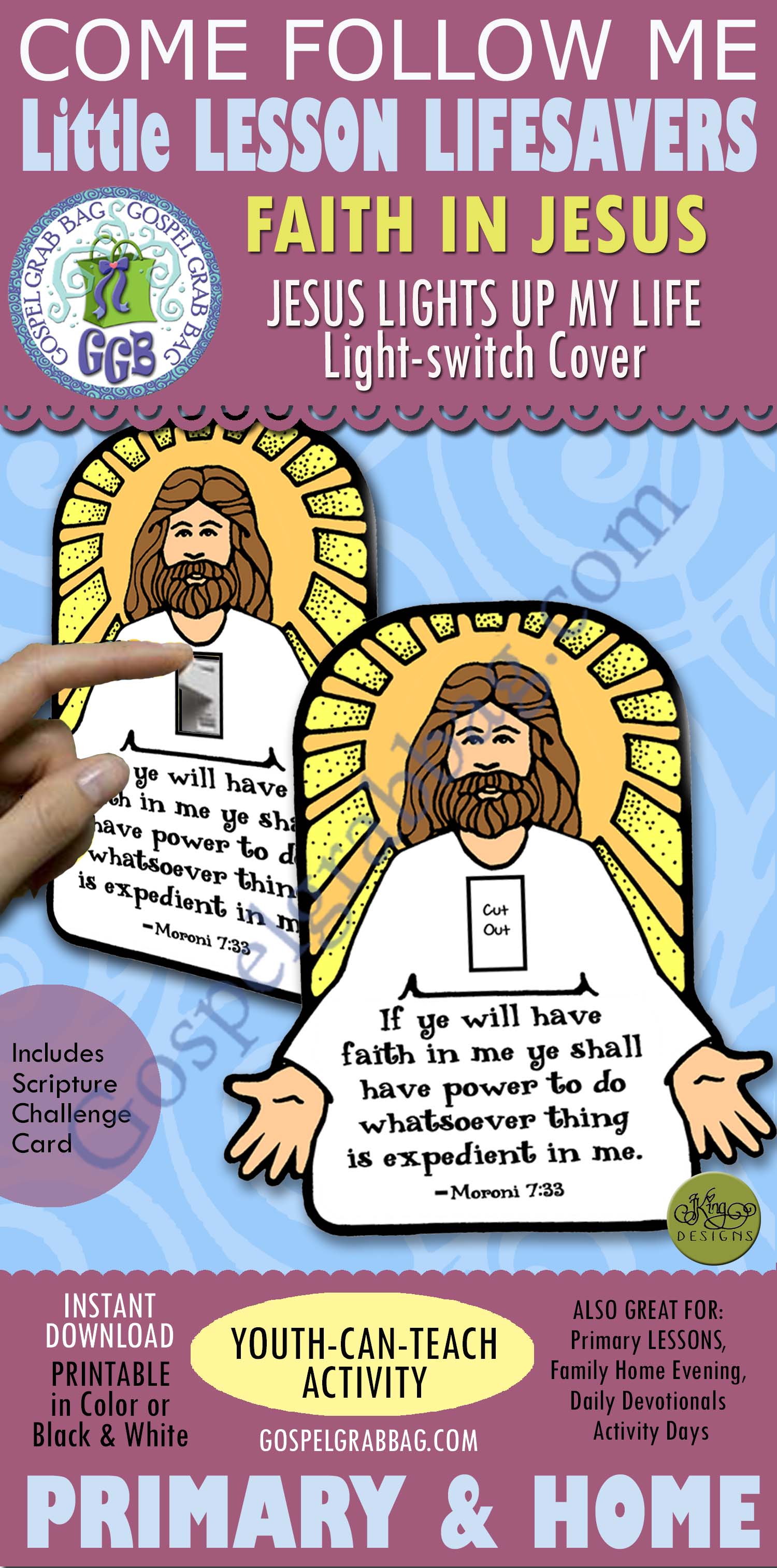 FAITH IN JESUS CHRIST - "Jesus Lights up My Life" Light-switch Cover ...