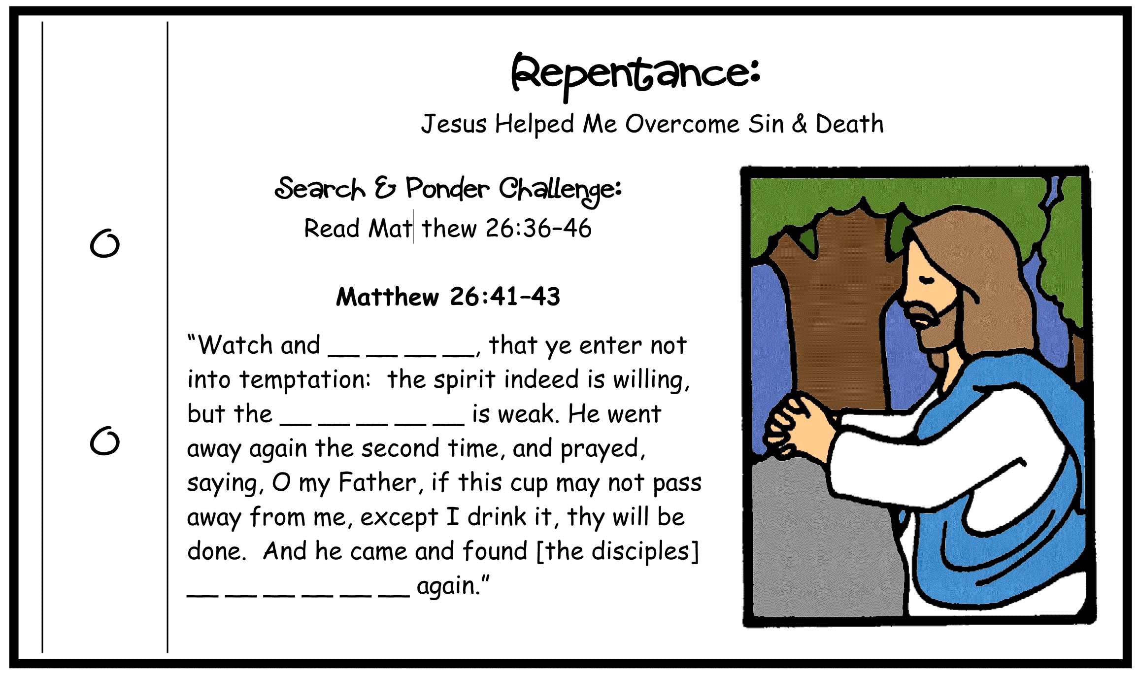 ATONEMENT REPENTANCE Activity Jesus made it possible for me to