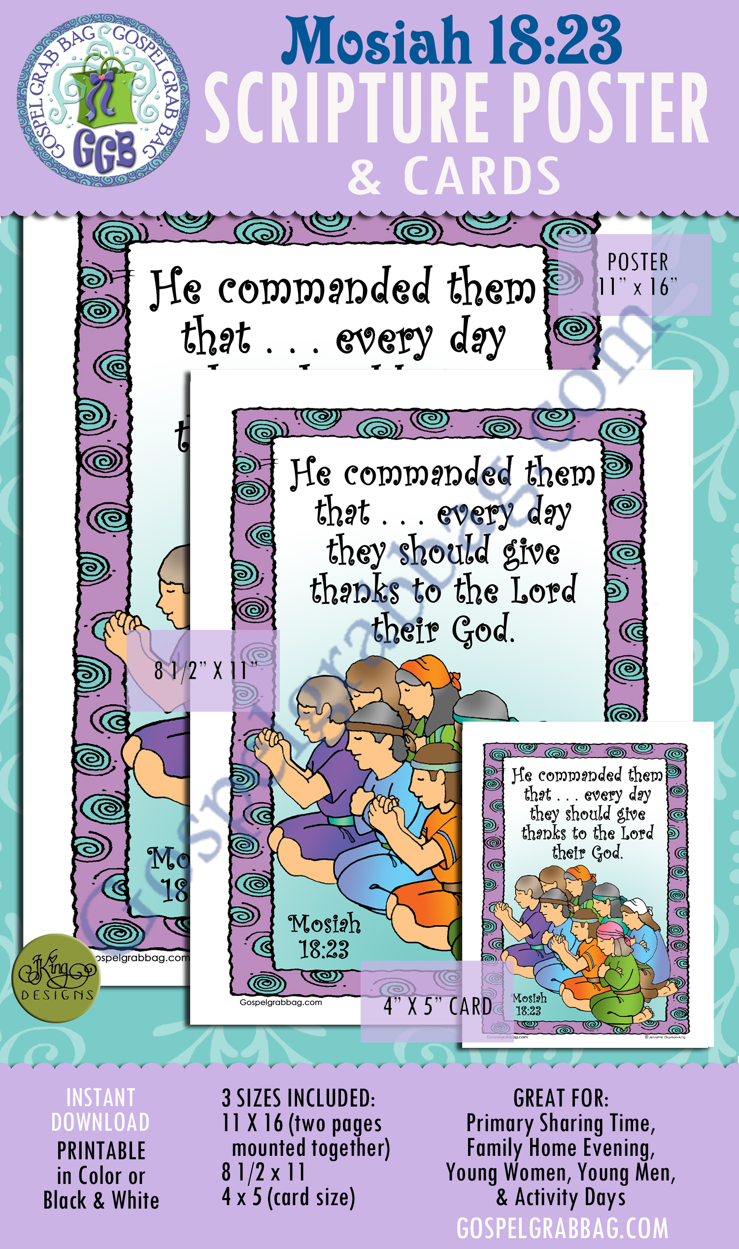 Mosiah 18:23: “He commanded them that . . . every day they should give thanks to the Lord their God.”