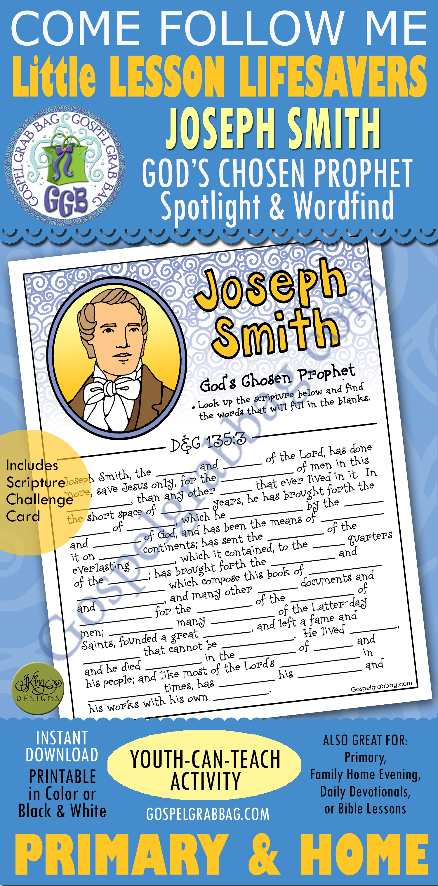 RESTORATION Joseph Smith Tribute Search Doctrine And Covenants LDS Primary Lesson 37 