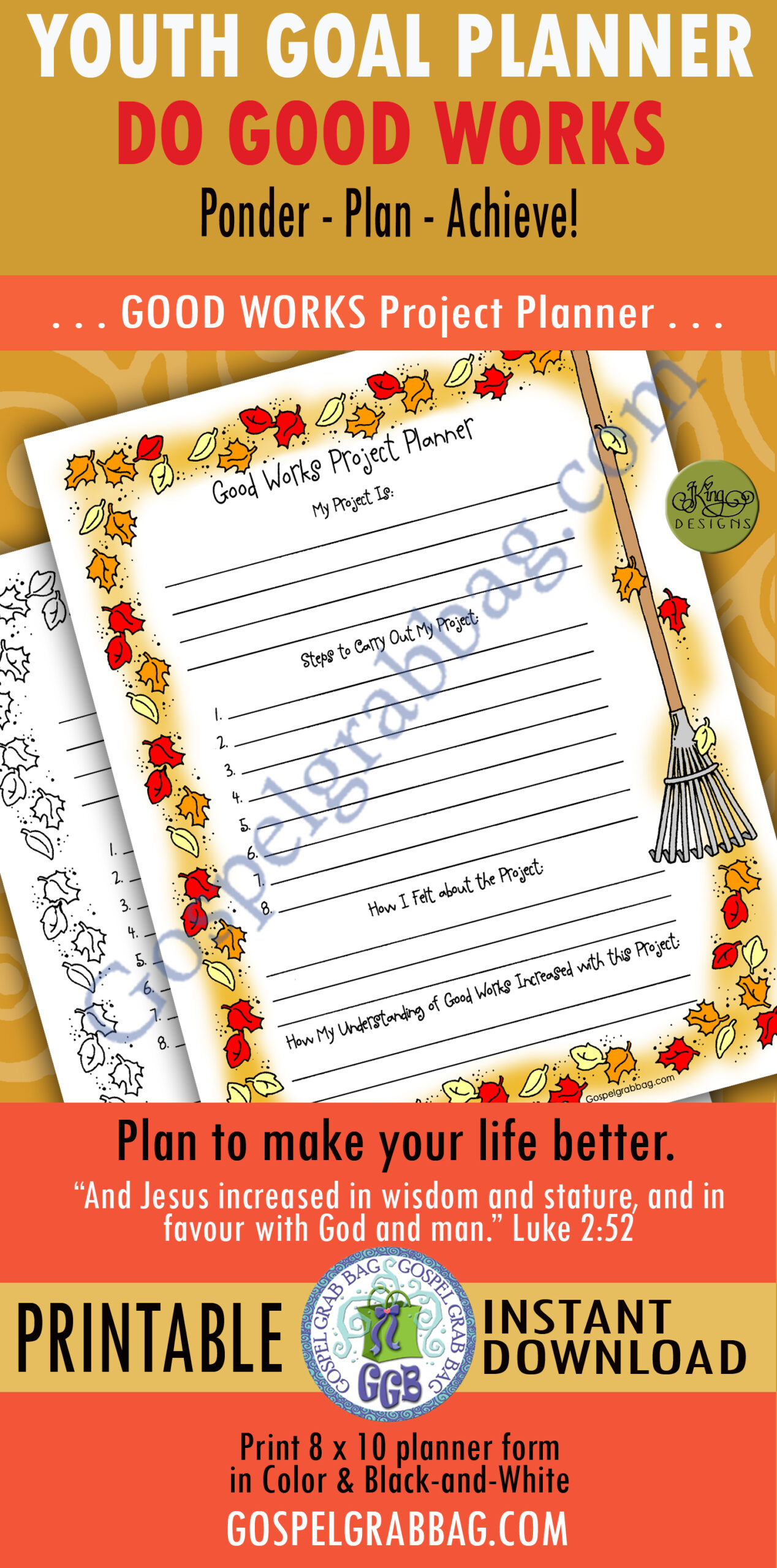 YOUTH GOAL PLANNER -Good Works
