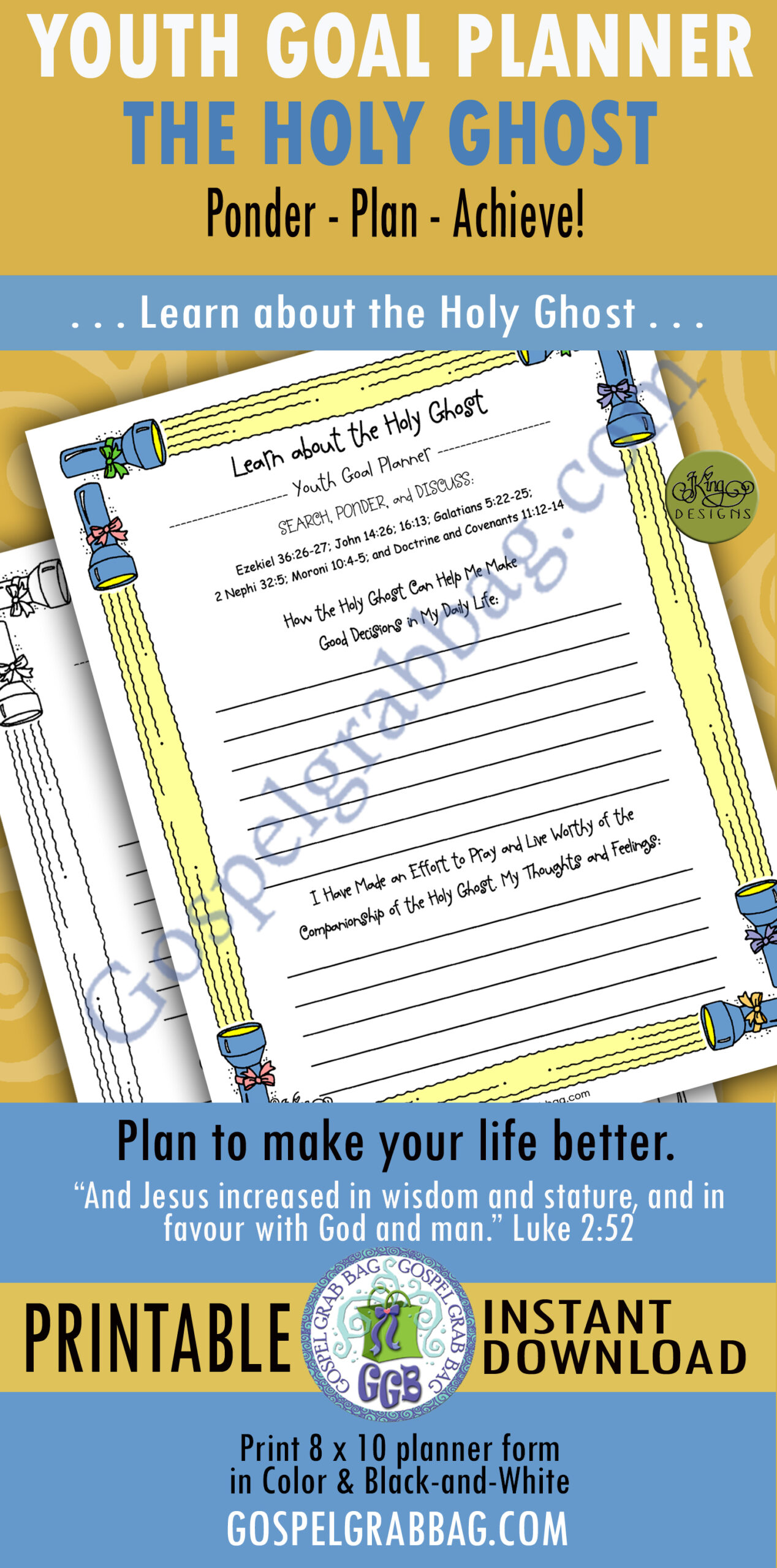 Youth Goal Planner HOLY GHOST (learn about)