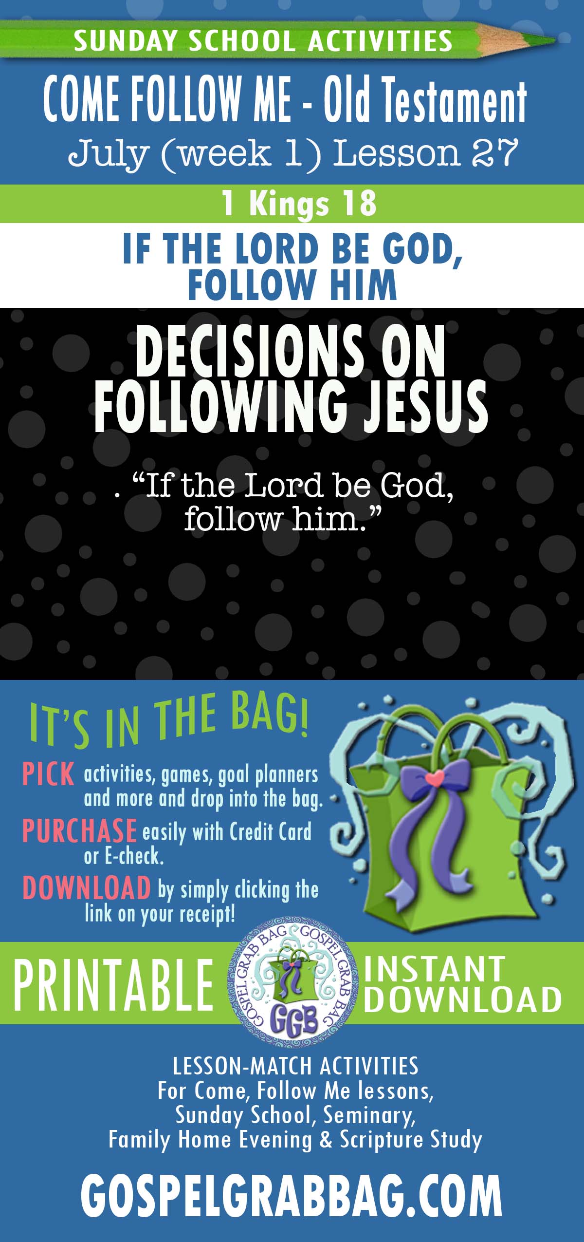 FOLLOW JESUS "How long halt ye between two opinions 1 Kings 18:21