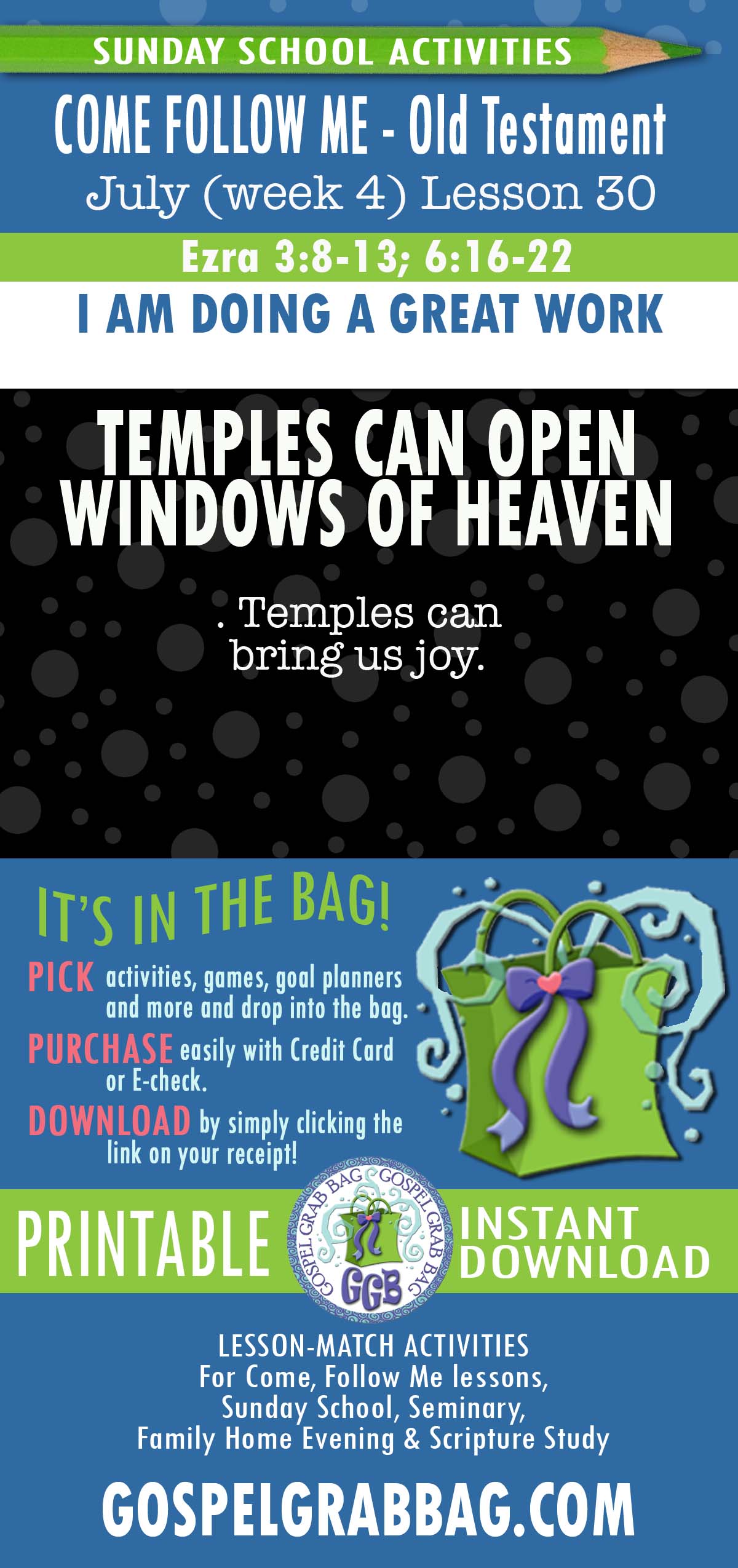 Come Follow Me Old Testament Lessons for July - TEMPLES