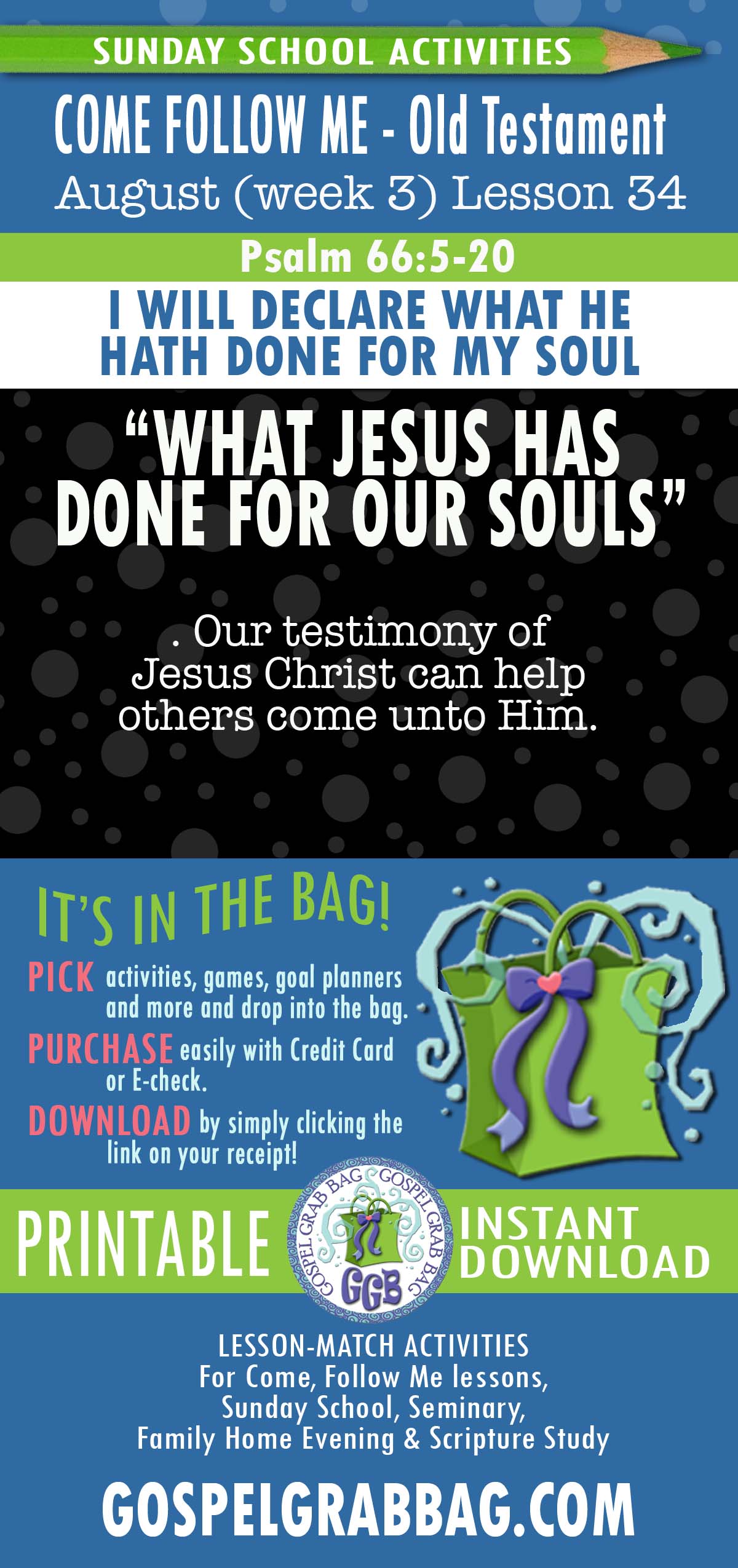 Lesson Activities for Psalm 66:5–20 Our testimony of Jesus Christ can help others come unto Him.