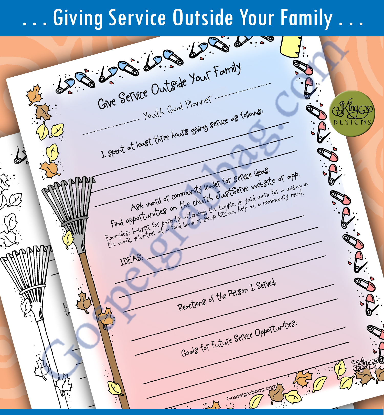 SERVICE goals for youth planner