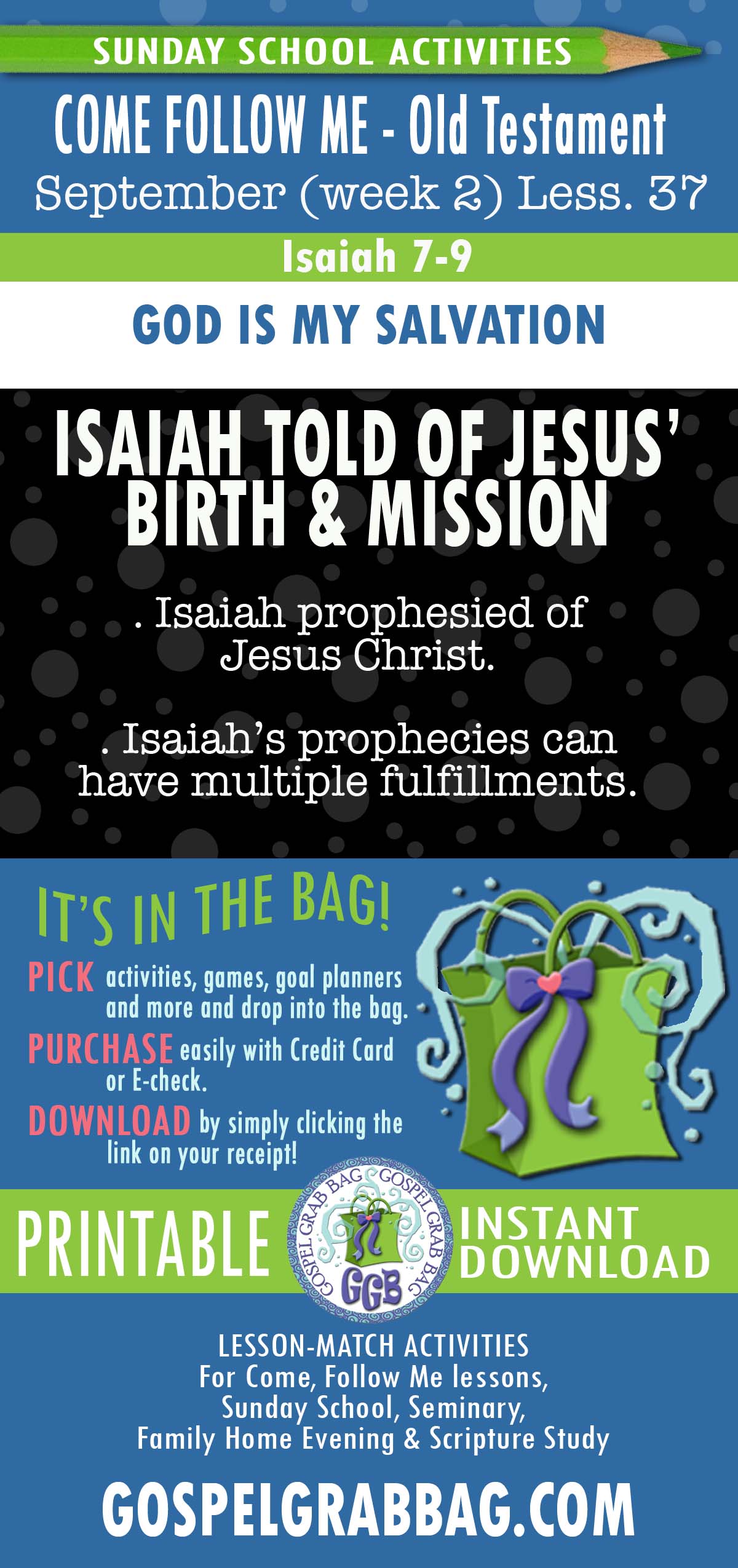 Sunday School Activities Old Testament "God Is My Salvation"