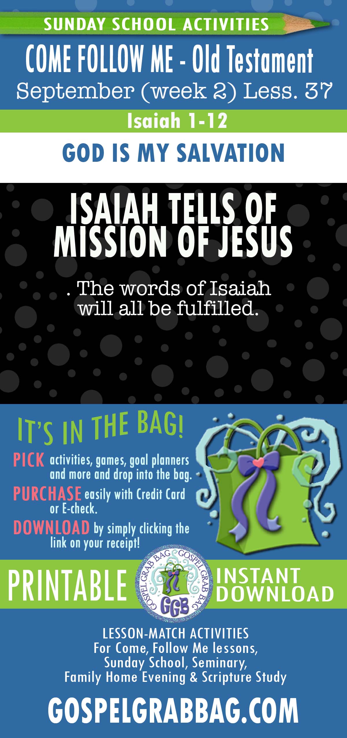 Sunday School Activities Old Testament "God Is My Salvation"
