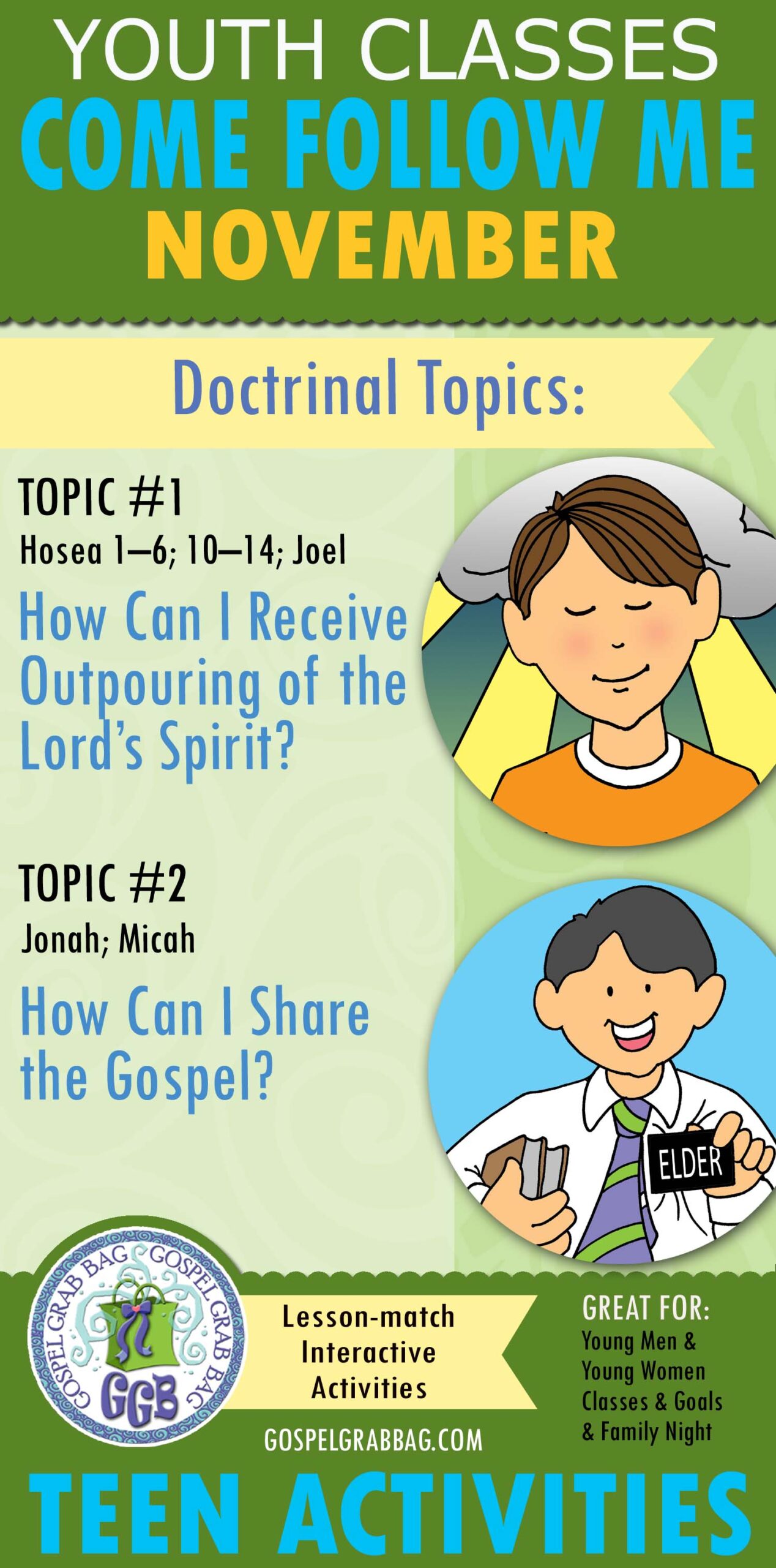 Lesson Activities For YOUTH Doctrinal Class - November - Receive His Spirit; Share the Gospel