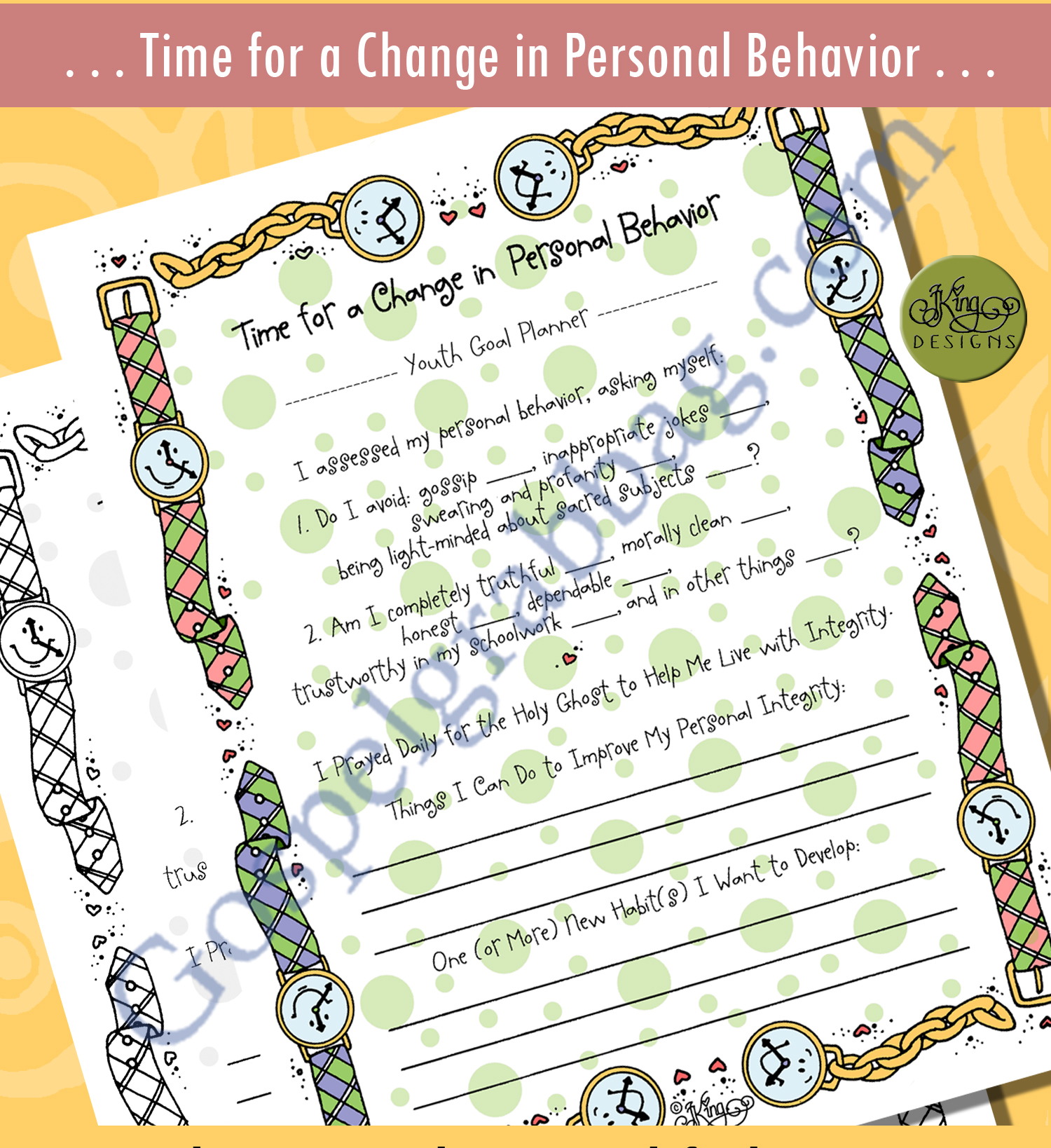 Youth Goal Planner on repentance and change