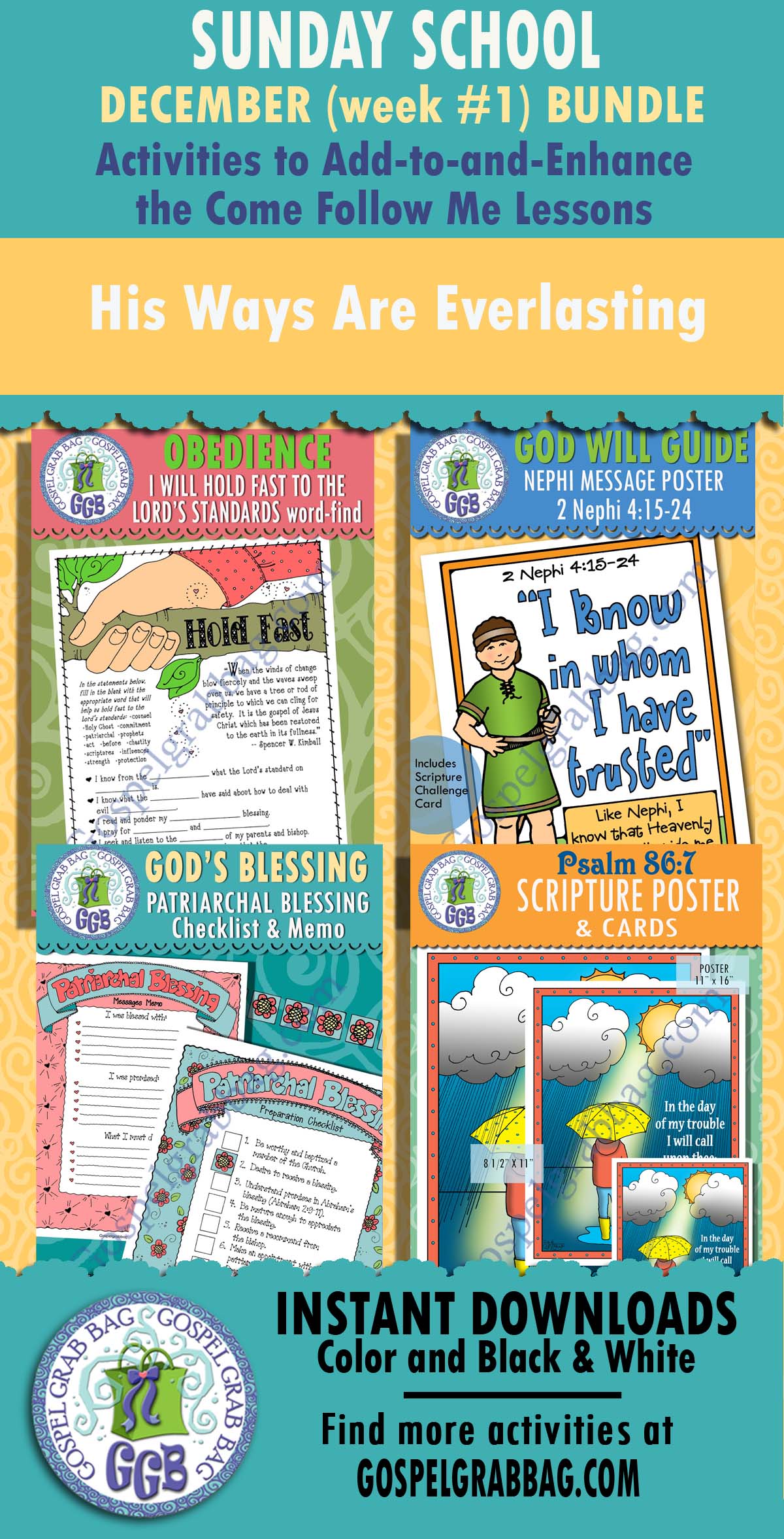 HIS WAYS ARE EVERLASTING Sunday School Activities BUNDLE