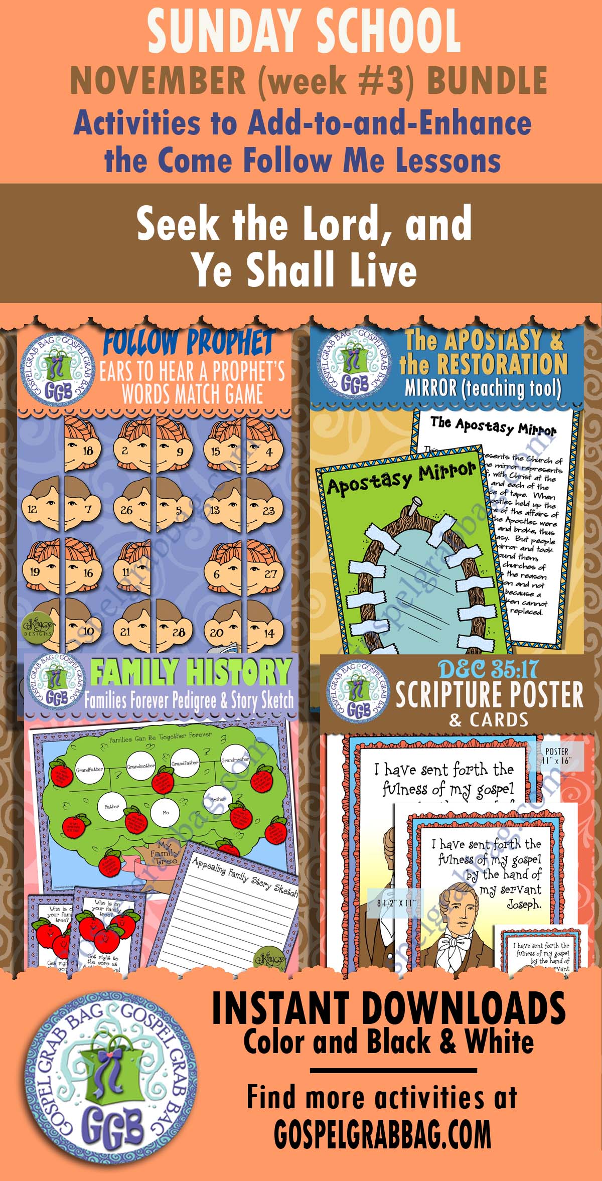 "Seek the Lord, and Ye Shall Live" Amos; Obadiah Sunday School Activities