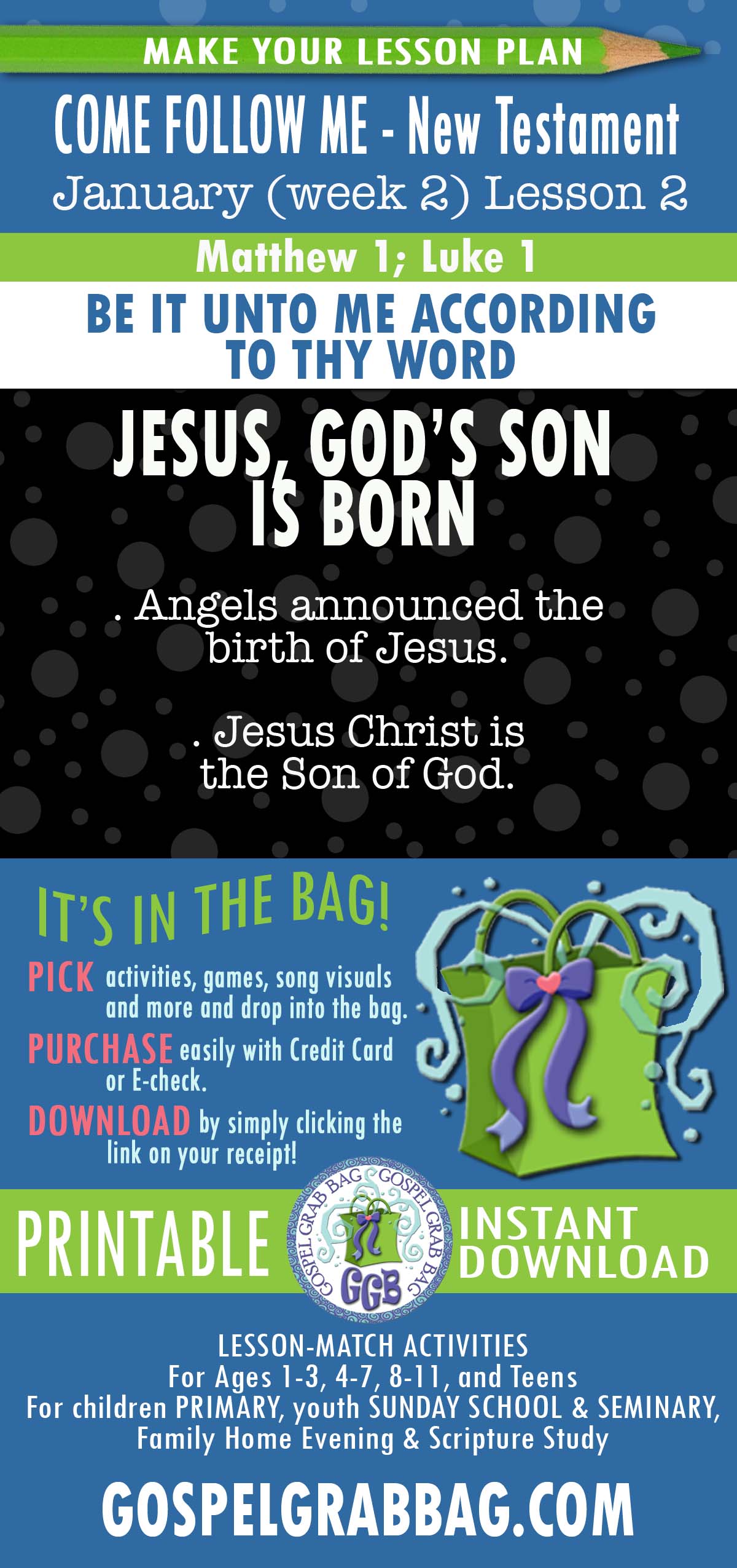 PRIMARY Class & Family Scripture Study “Be It unto Me according to Thy Word”