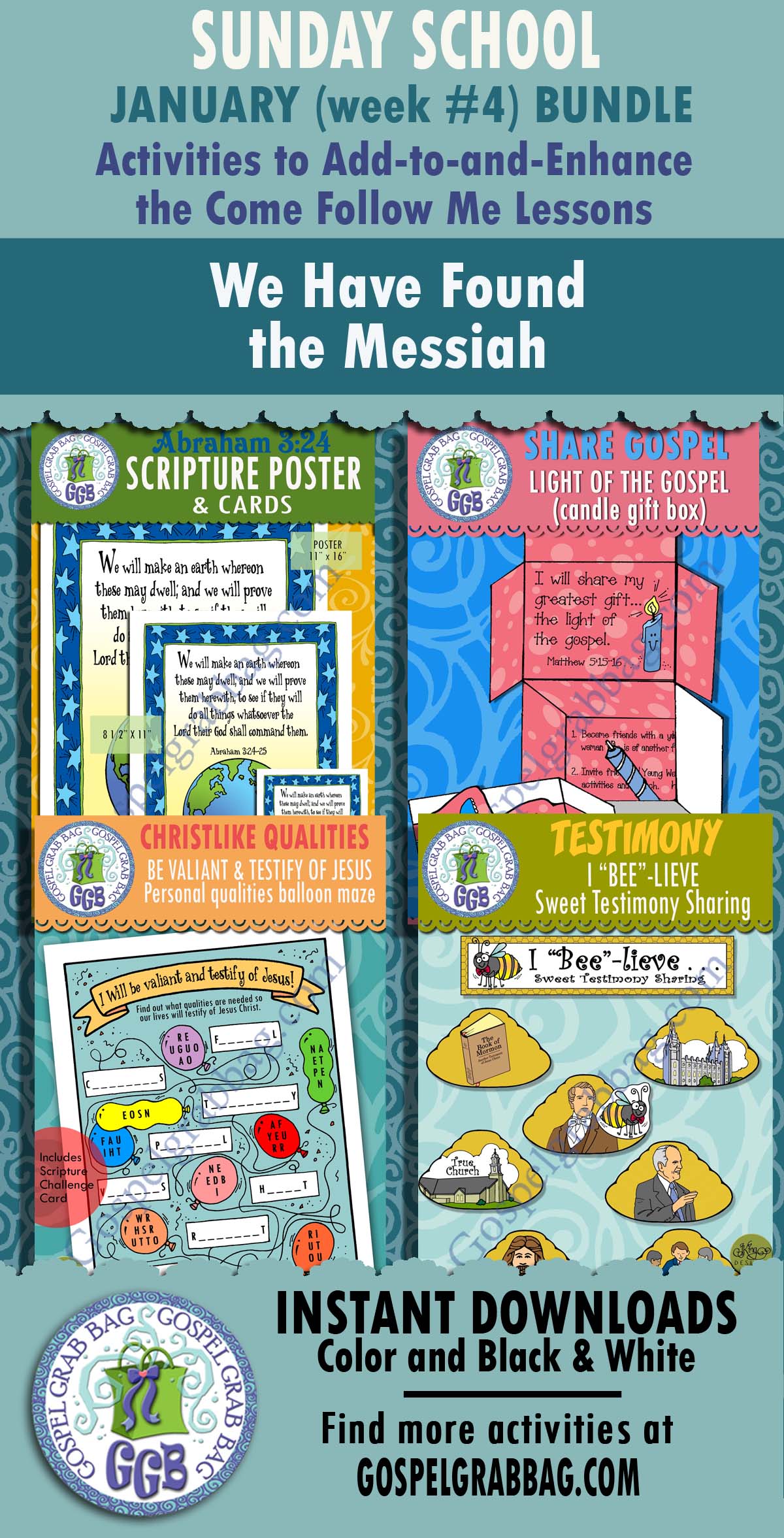 Sunday School "We Have Found the Messiah" ACTIVITIES BUNDLE