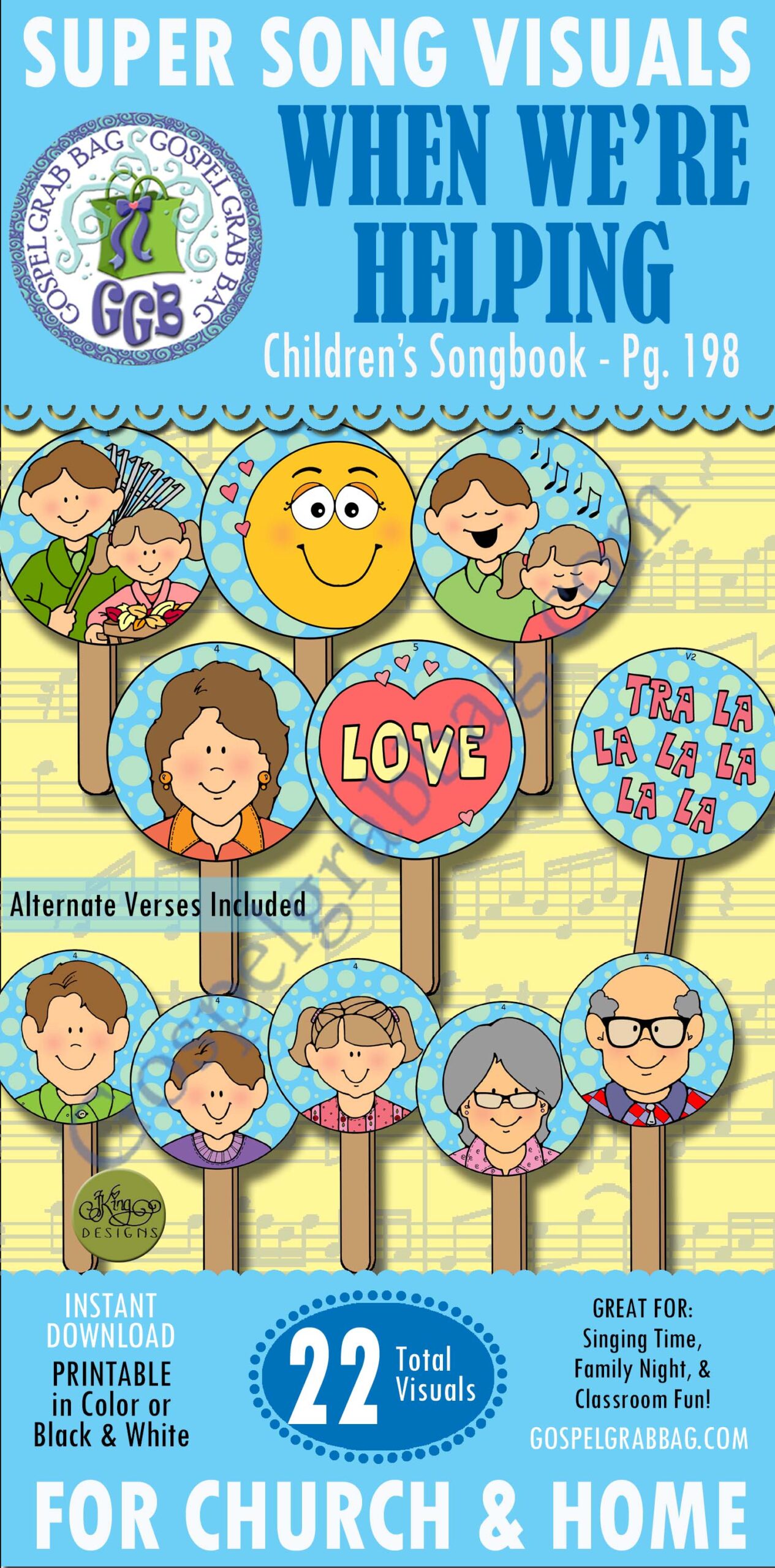 When We're Helping SONG VISUALS Children's Songbook 198