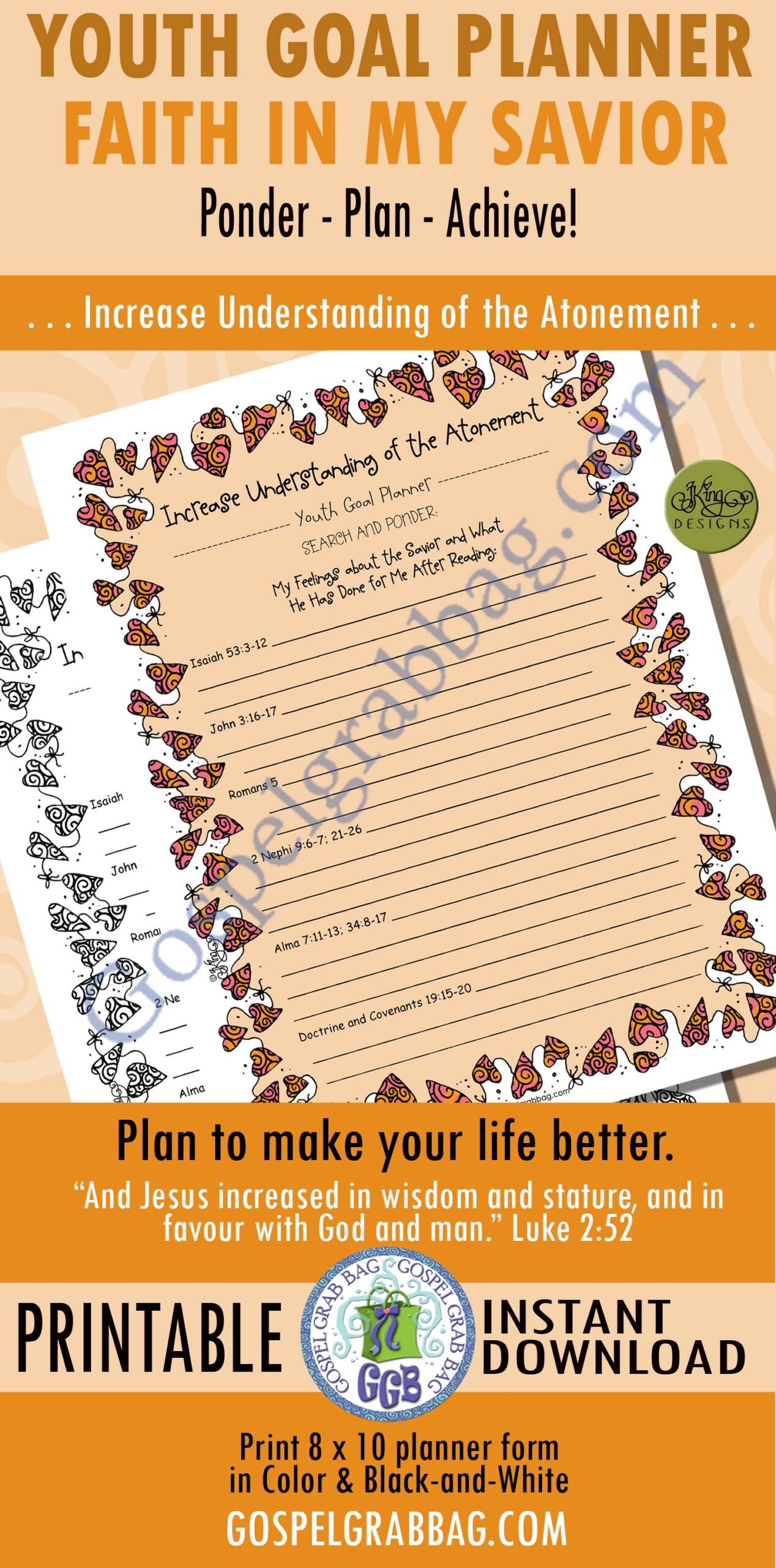 ATONEMENT Increase Understanding PLANNER