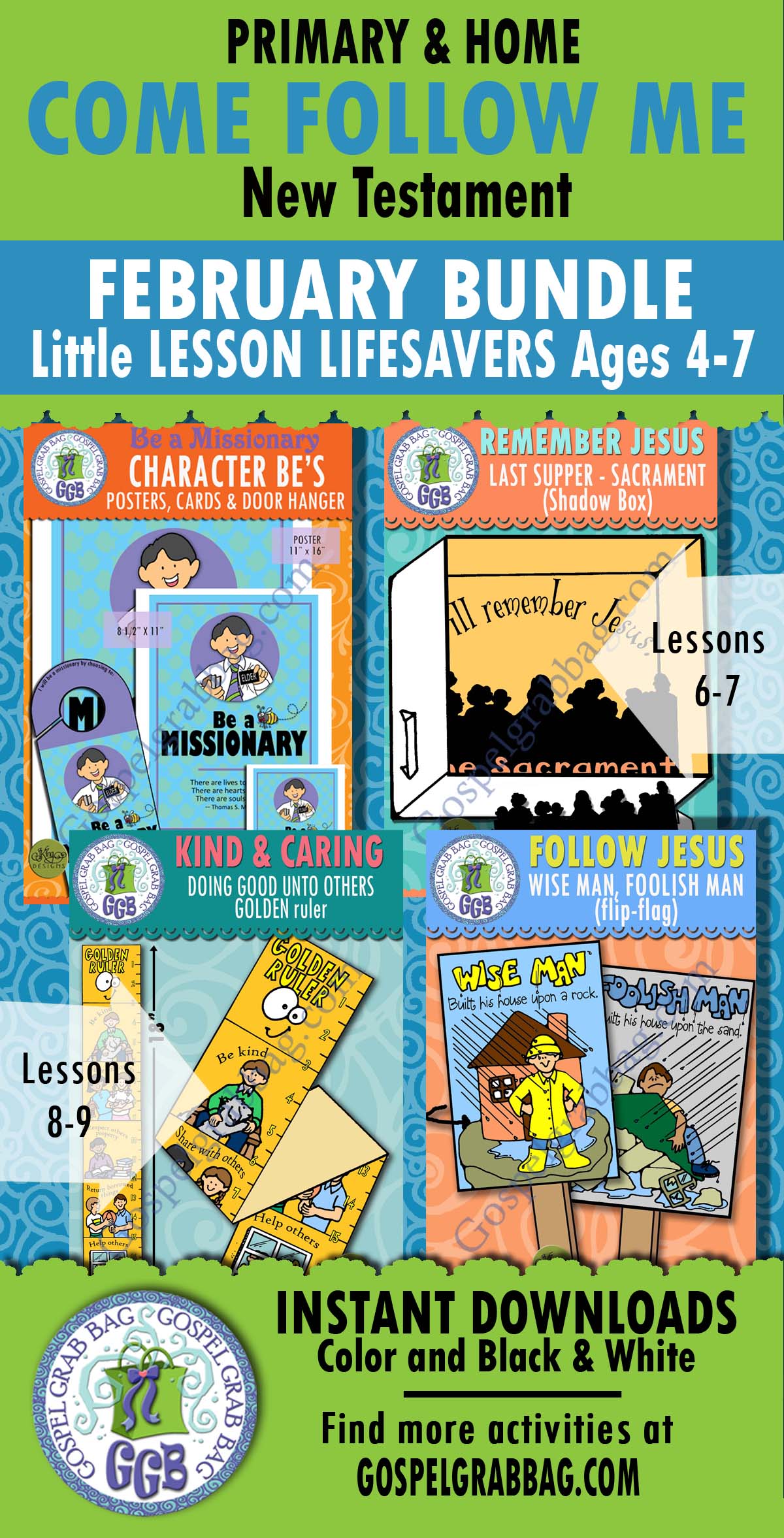 Primary Come Follow Me - New Testament - February ACTIVITIES Ages 4-7