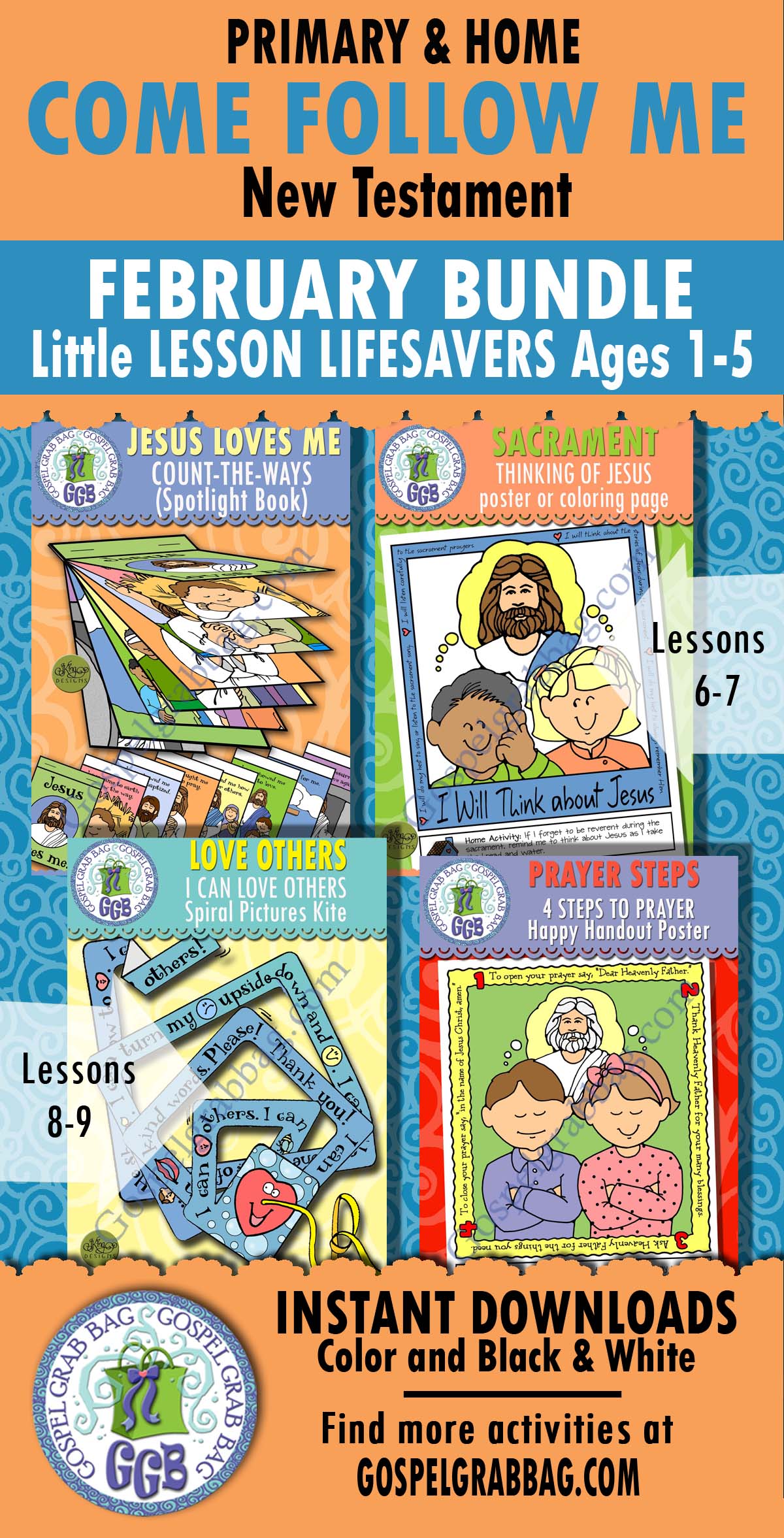 Primary Come Follow Me - New Testament - February ACTIVITIES Ages 1-5