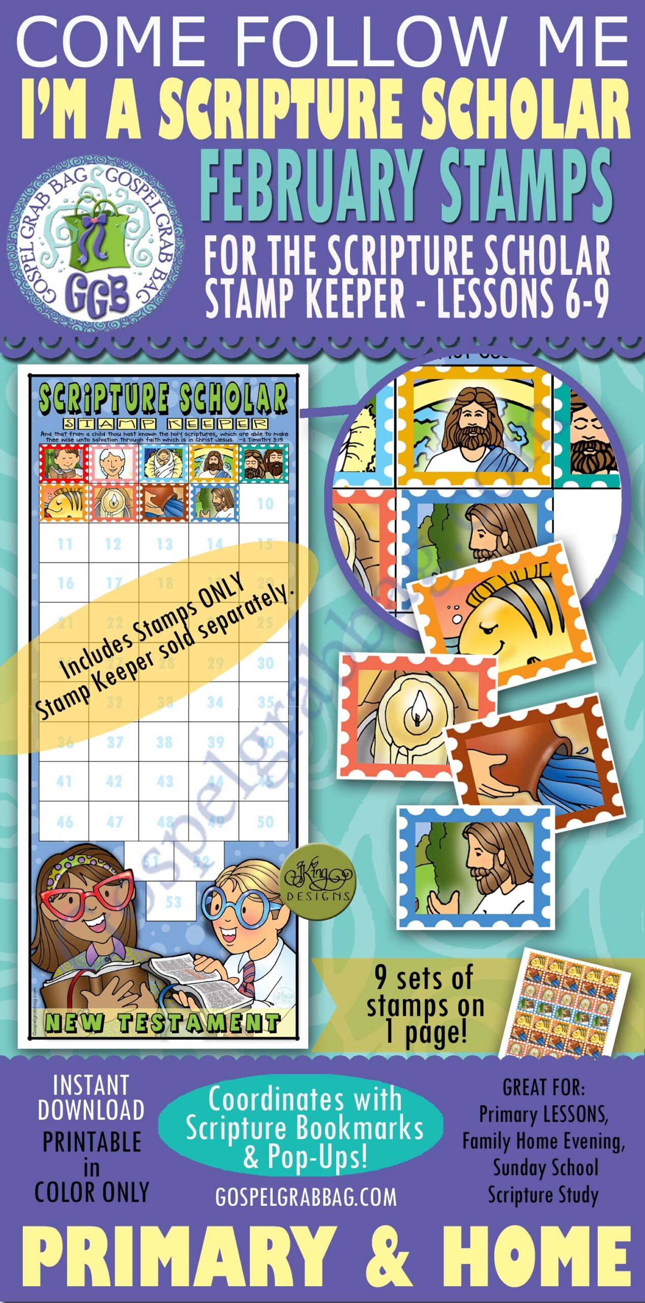 COME FOLLOW ME Scripture Scholars February REWARD STAMPS