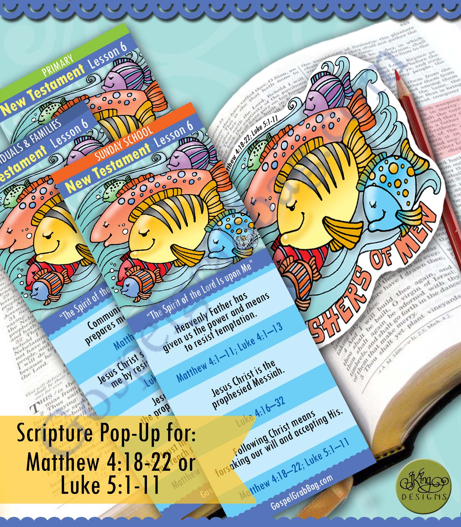 FISHERS OF MEN pop-up for Matthew 4; Luke 5 "The Spirit of the Lord Is upon Me"