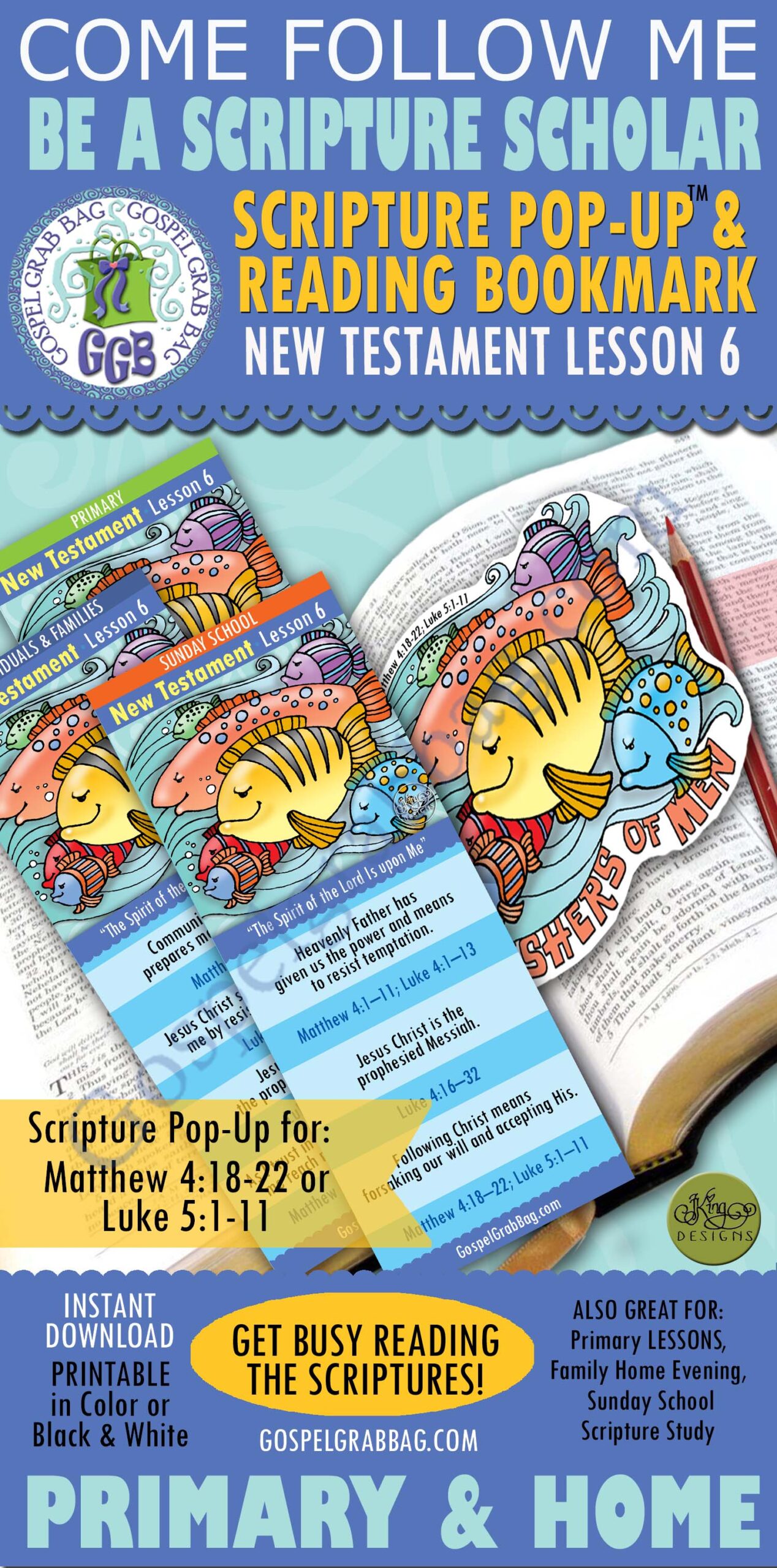 FISHERS OF MEN pop-up for Matthew 4; Luke 5 "The Spirit of the Lord Is upon Me"