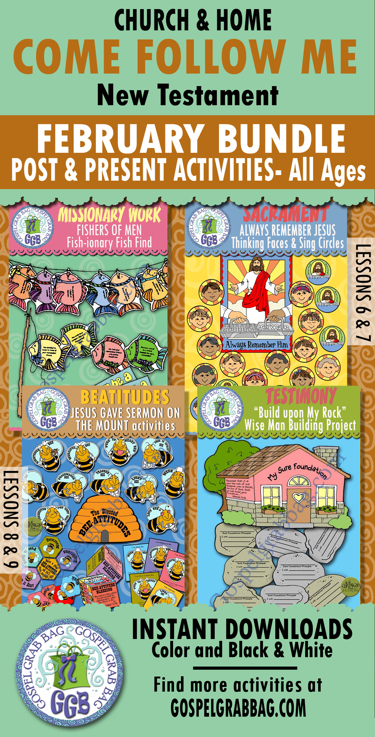 Primary Come Follow Me - New Testament - February ACTIVITIES All Ages Post-and-Present